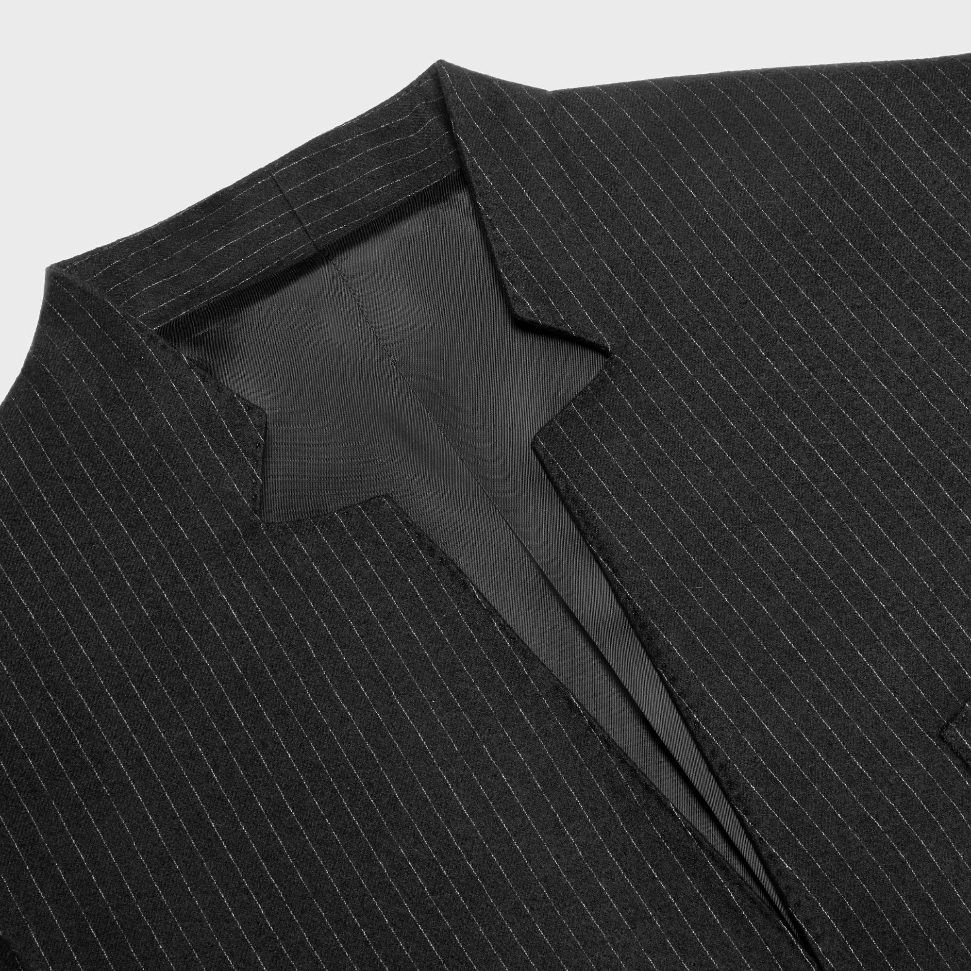 2B Boxy Jacket With Decant Collar - Black/Chalk - Image 12