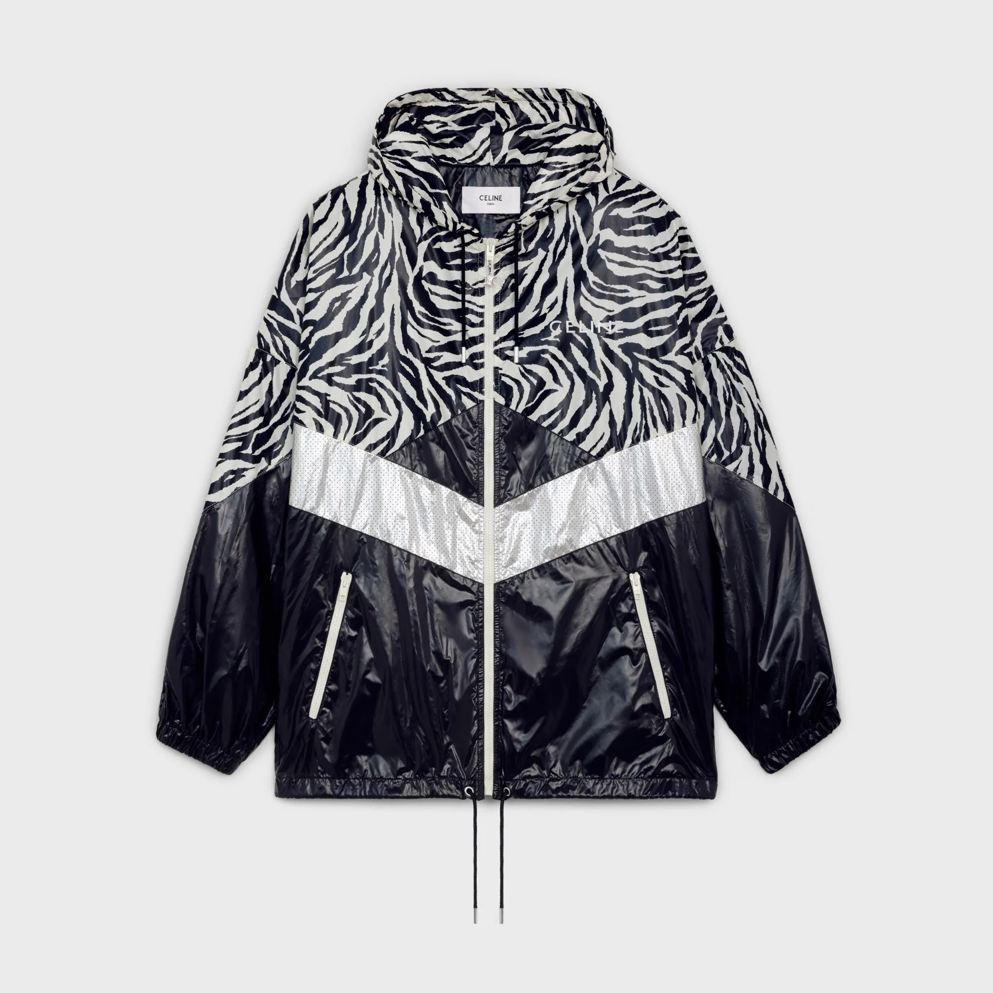 Nylon Cut-Out Jacket - Black/White - Image 3