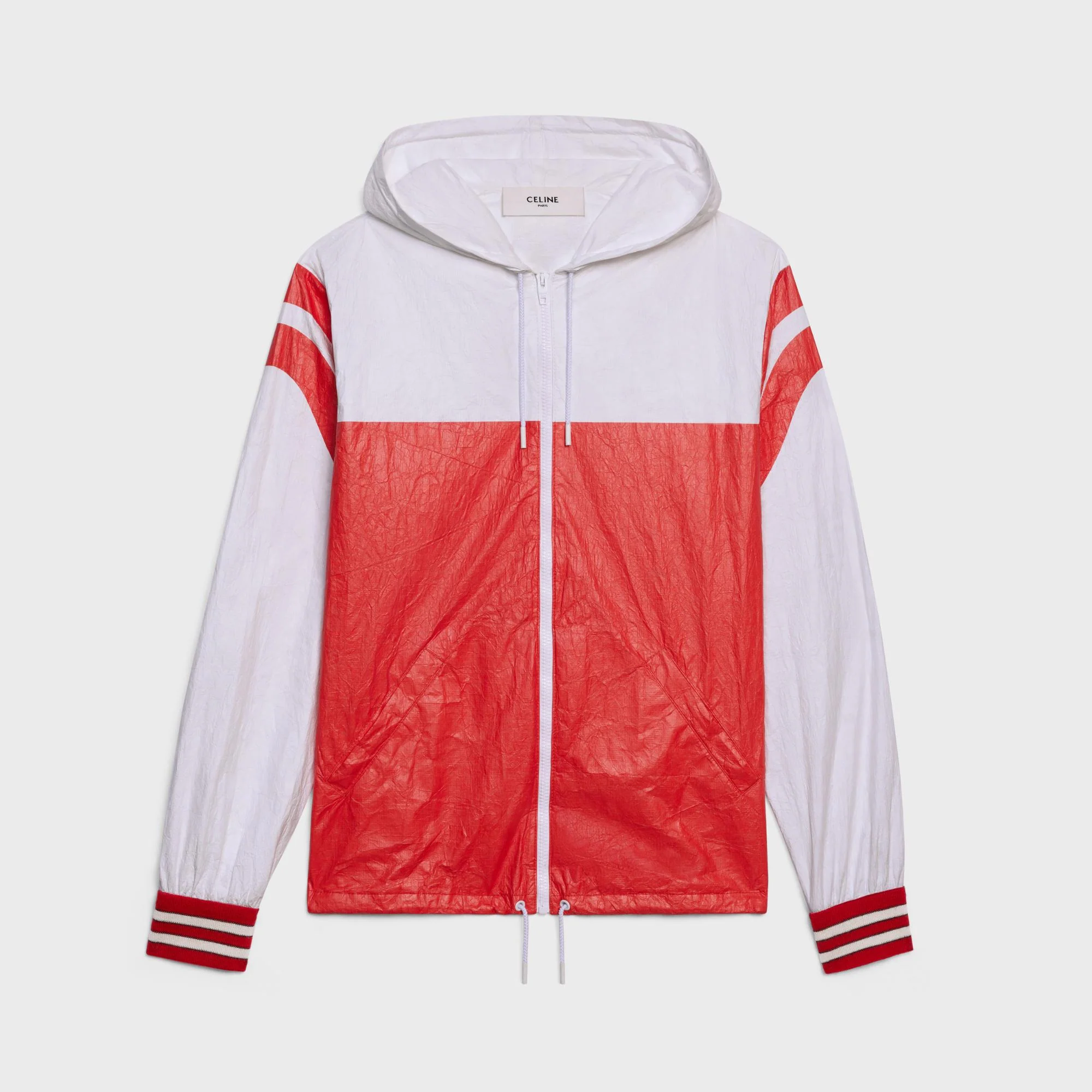 Celine Hooded Zip Jacket - White/Red - Image 4