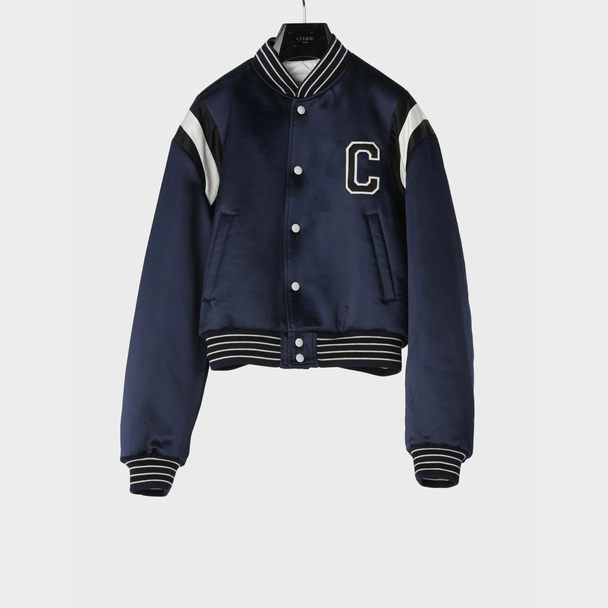 Celine Cropped Bomber - Navy