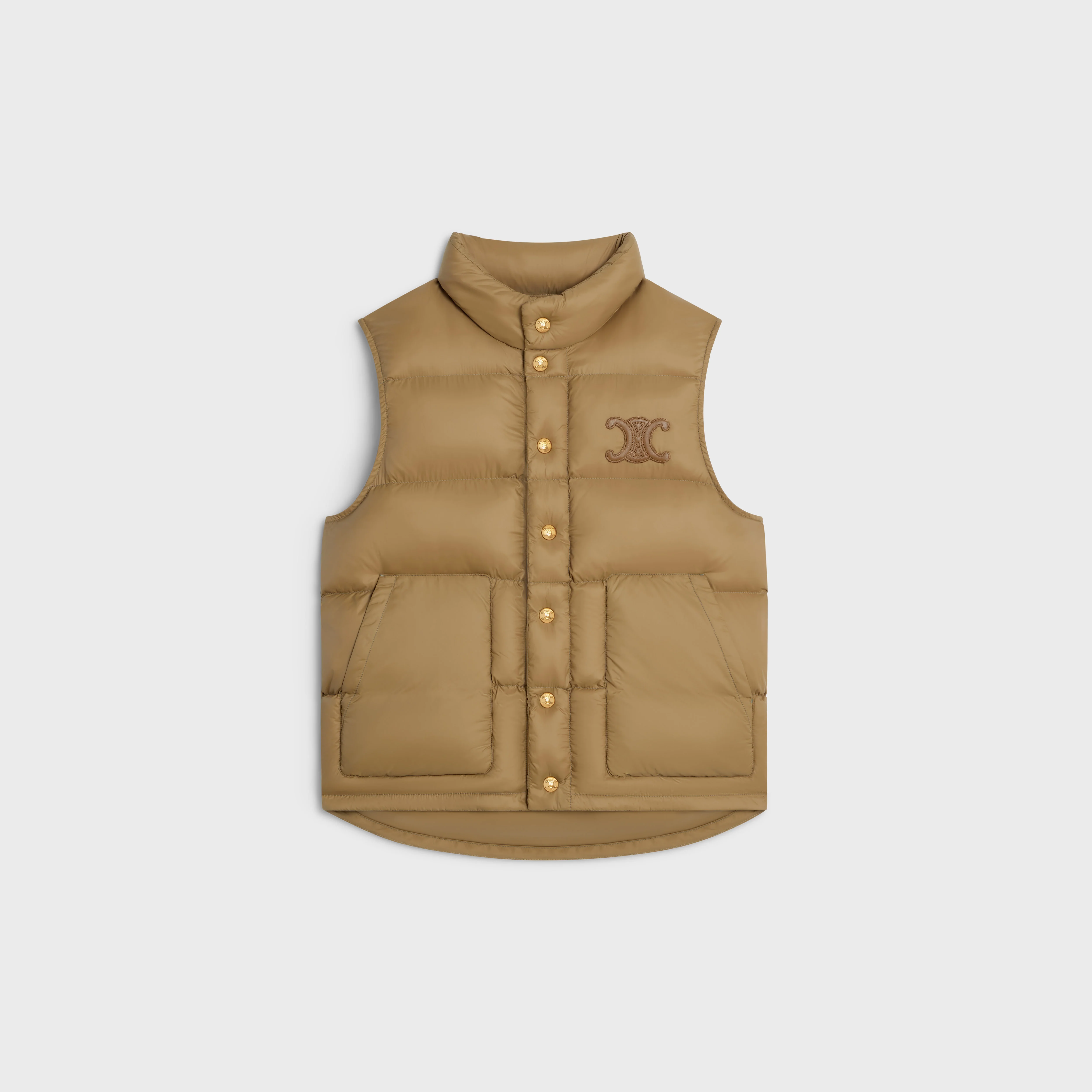 Triomphe Sleeveless Down Jacket - Caramel/Camel