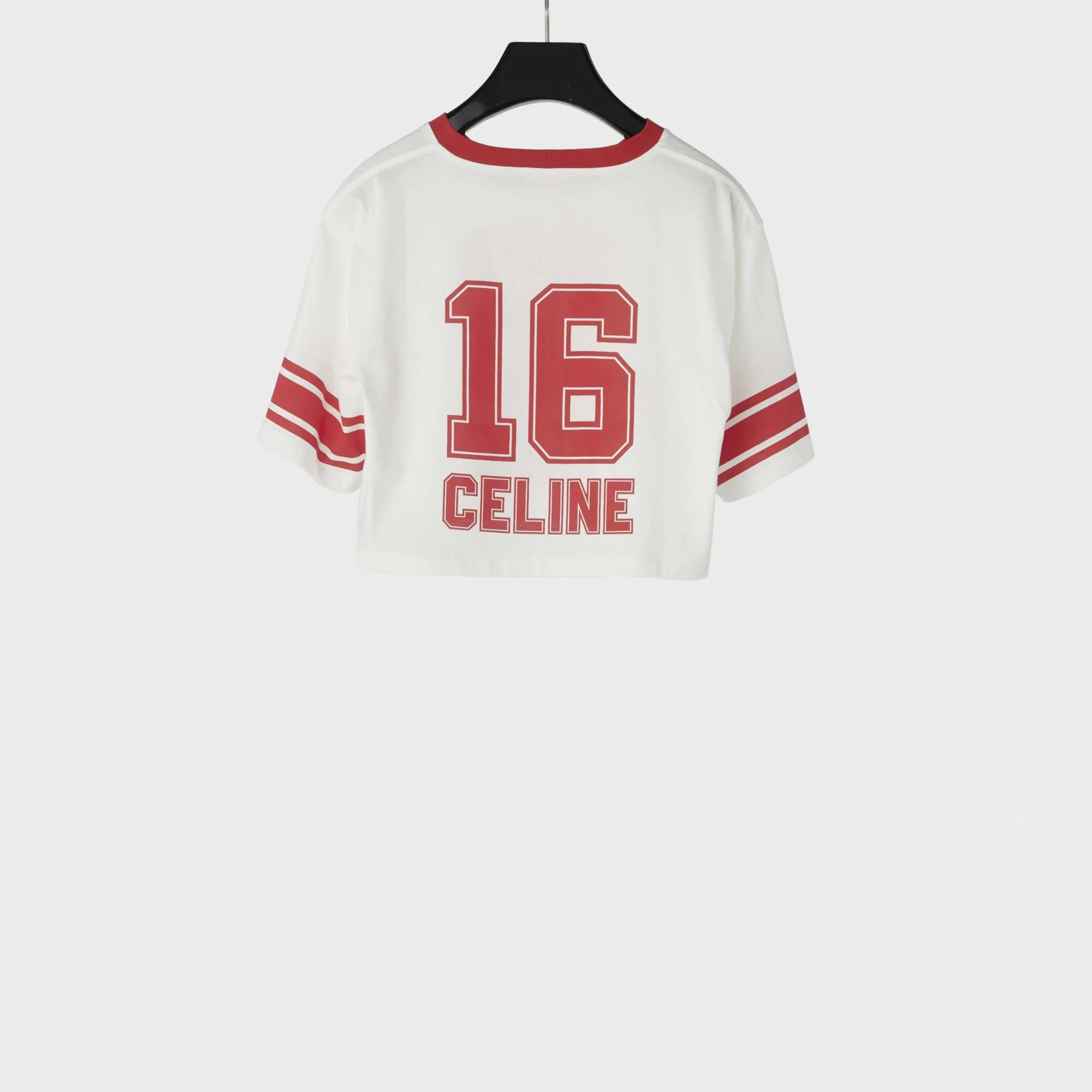 Cropped 16 Celine T-Shirt - Off White/Red Intense - Image 2