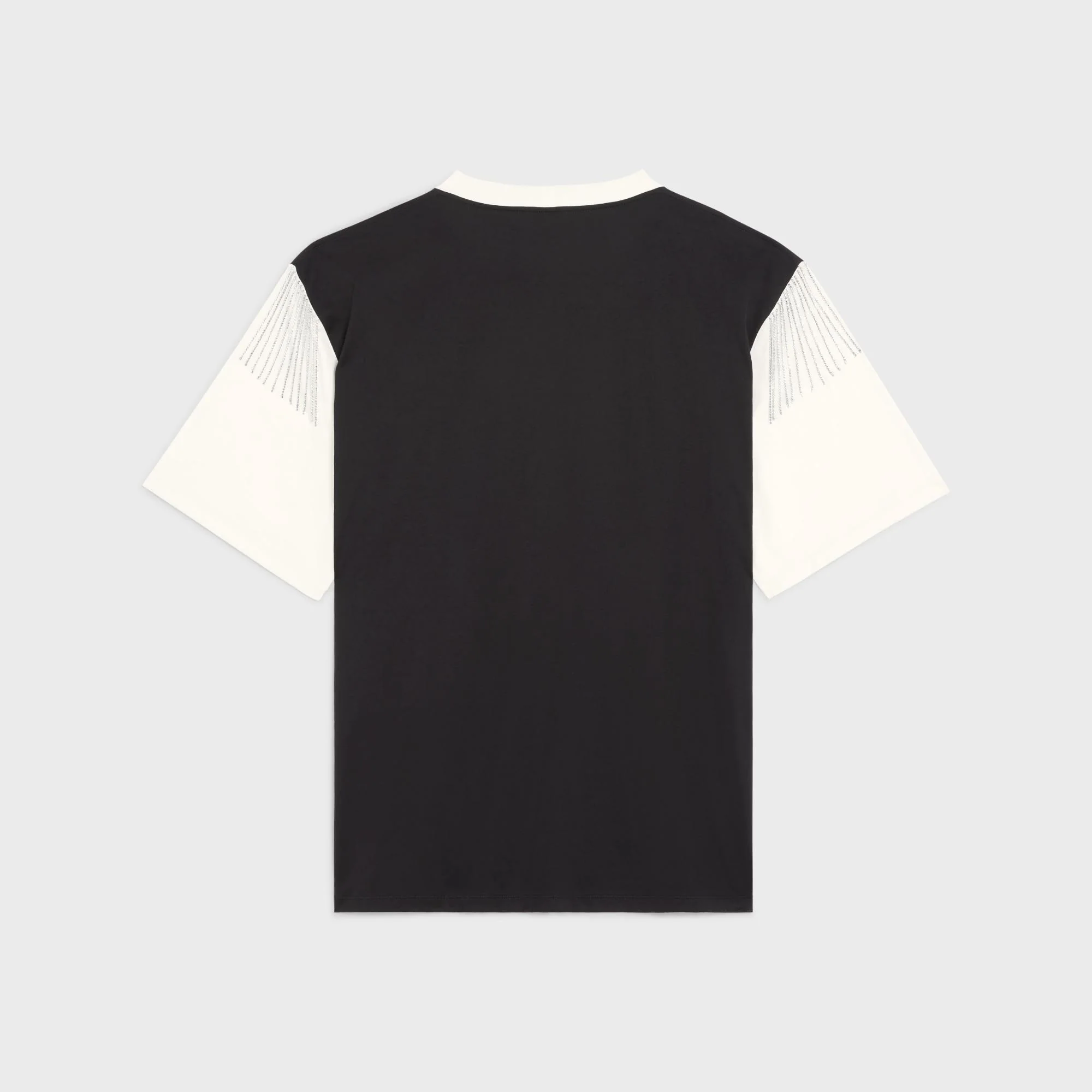 Oversized Celine Fringe T-Shirt - Black/White - Image 2