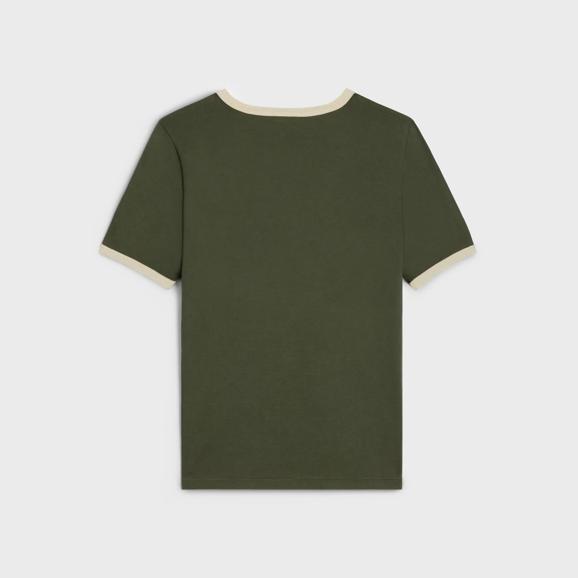 T-Shirt 70S Celine Paris - Green Kaki/Dark Beige - Image 2