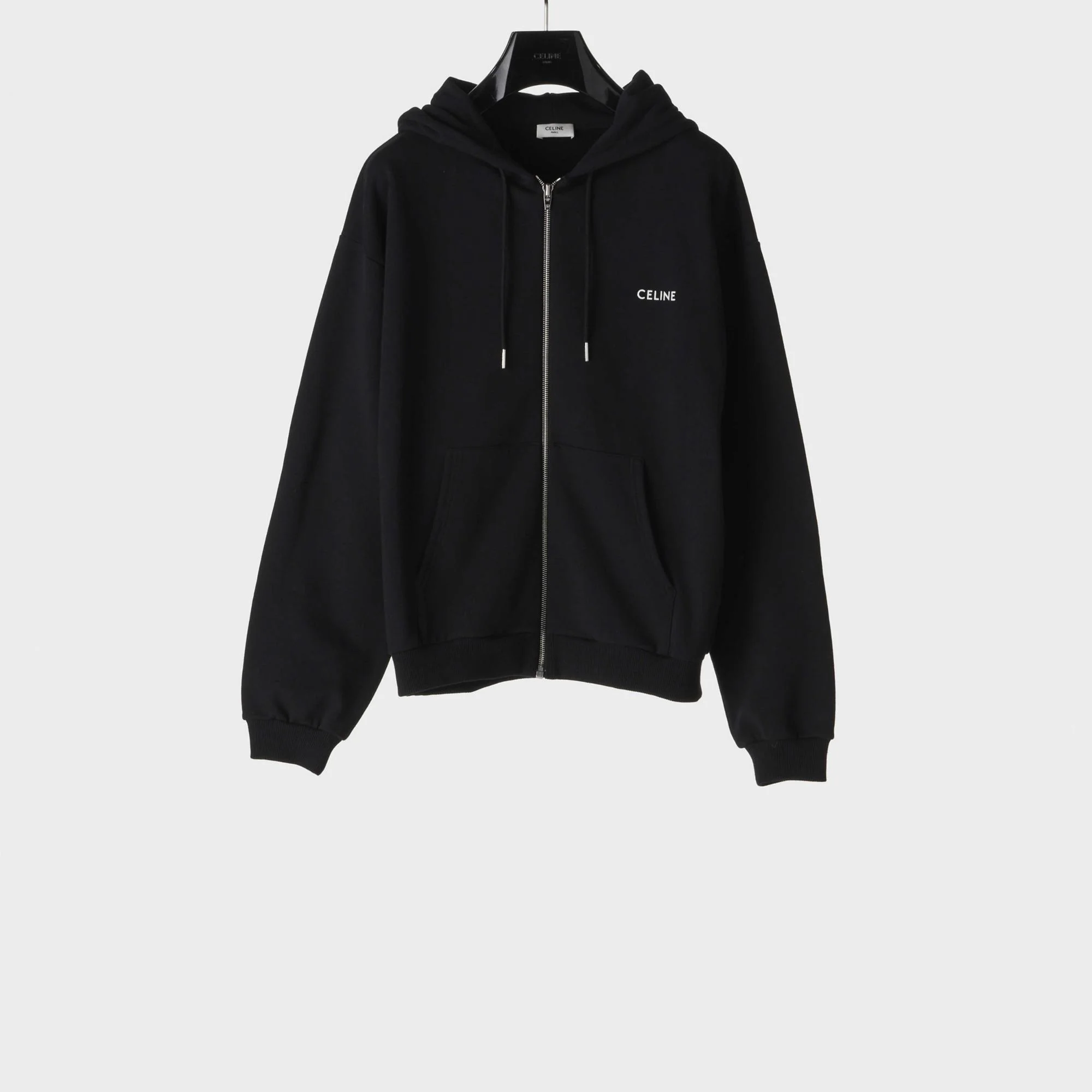 Celine Zip-Up Hoodie - Black/White