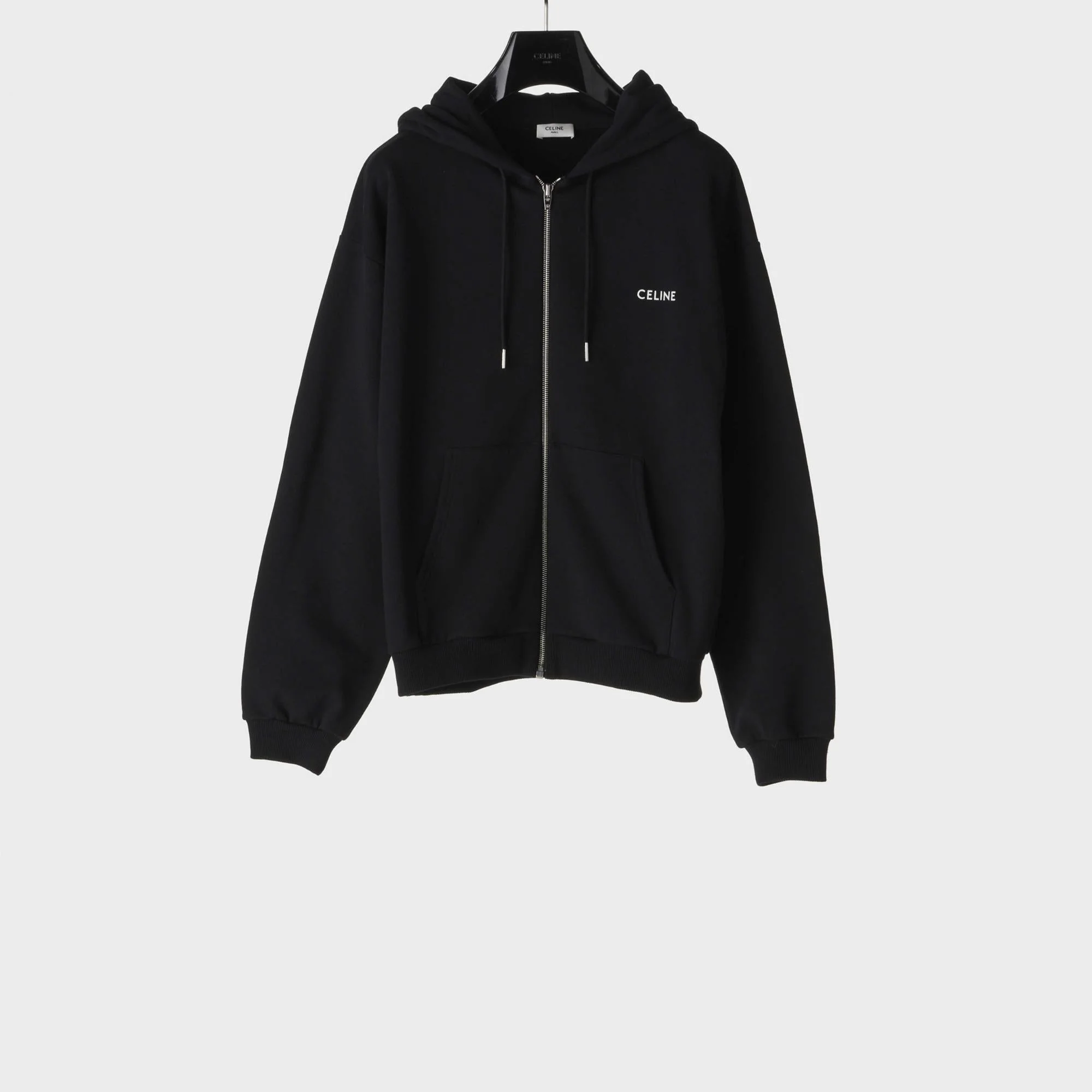 Celine Zip-Up Hoodie - Black/White
