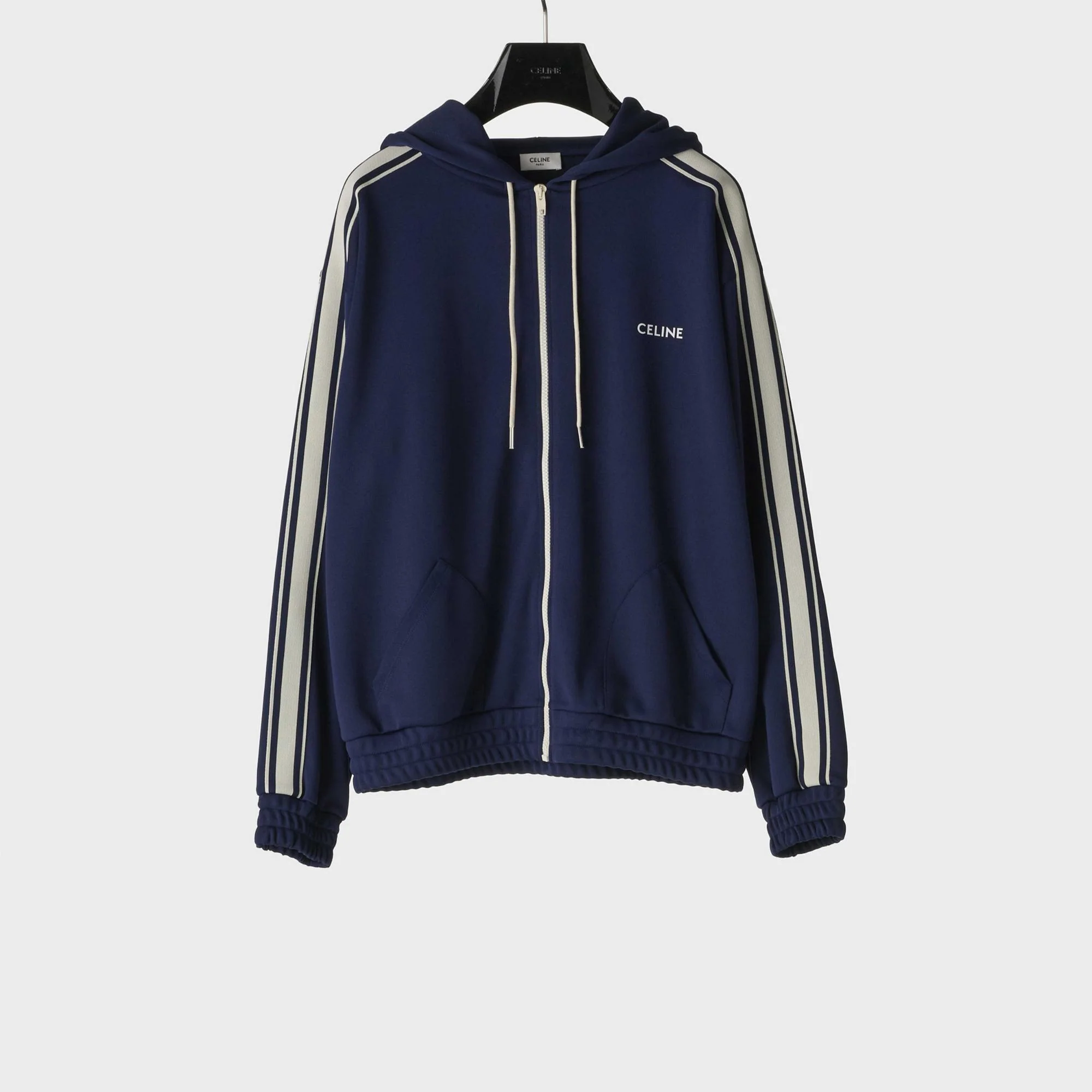 Celine Hooded Tracksuit Jacket - Navy/Off White