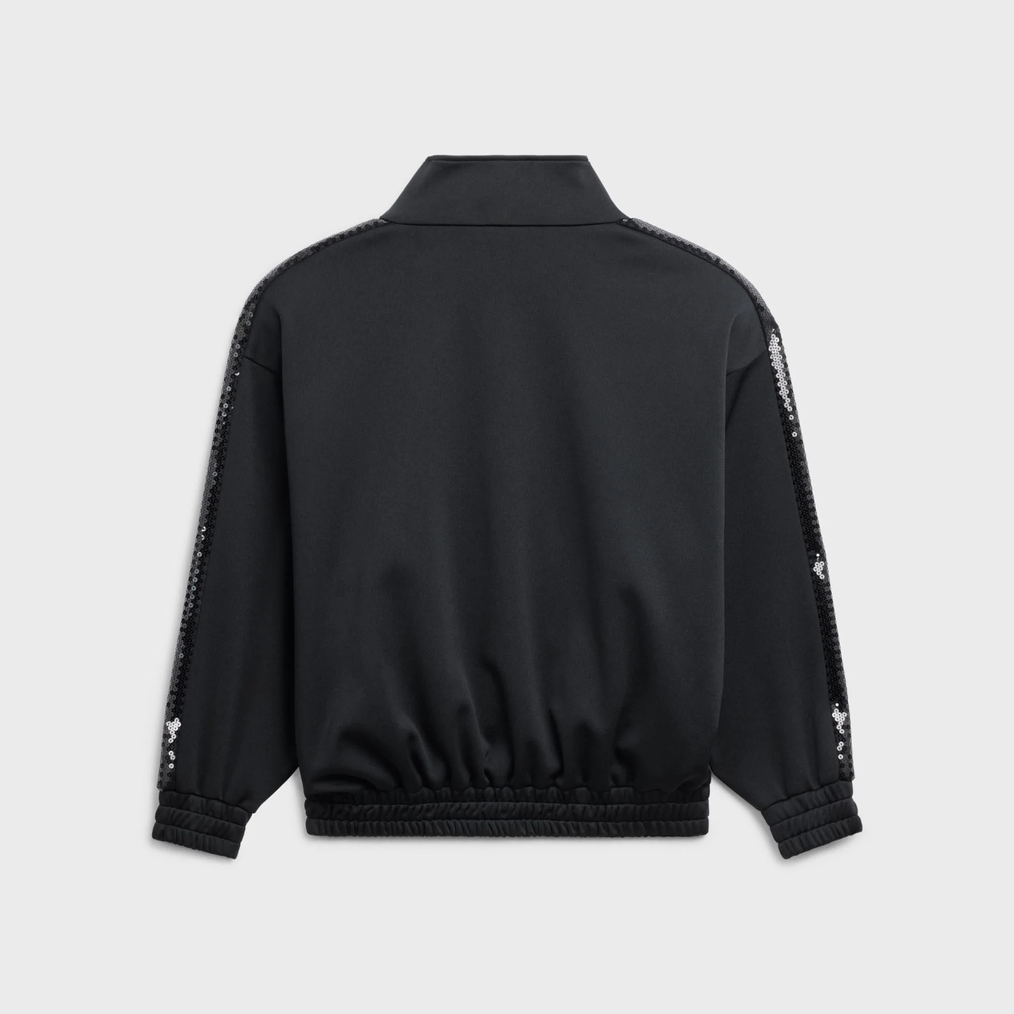 Embroidered Zip-Up Athletic Jacket - Black - Image 5