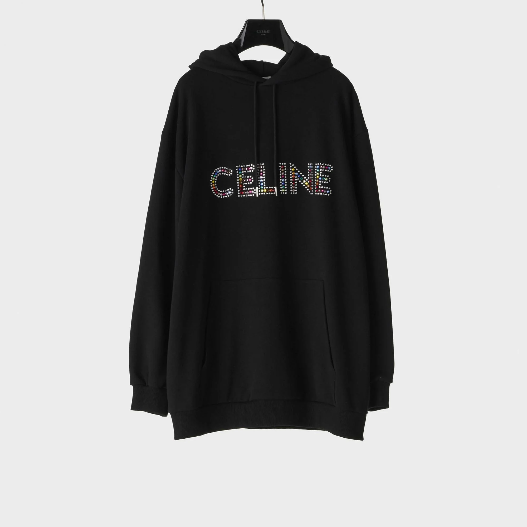 Celine Strass Loose Hoodie - Black/Multicolor