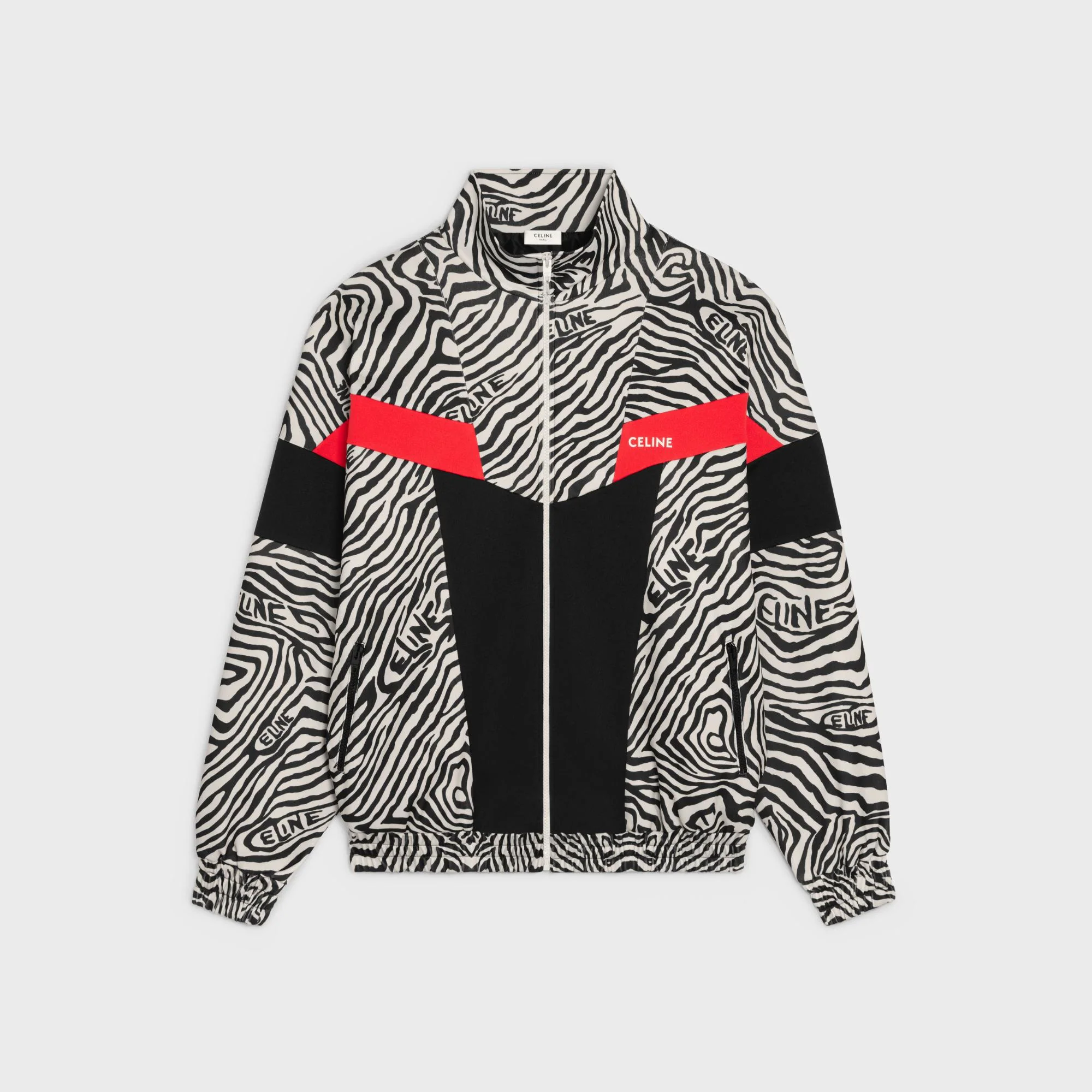 Cut-Out Zip-Up Sweat-Shirt - Zebra/Black/Red - Image 2