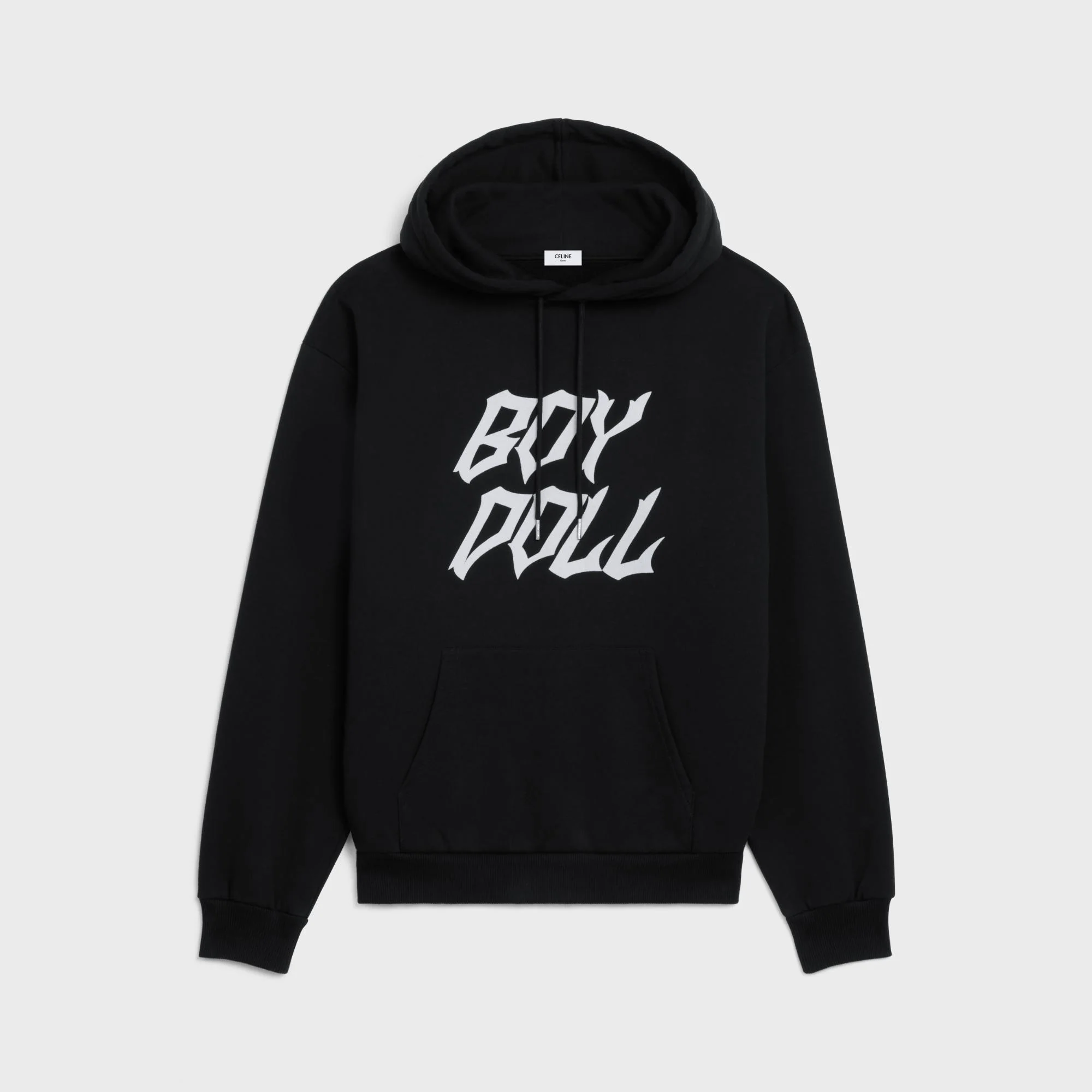Loose Boy Doll Flock Hoodie - Black/White