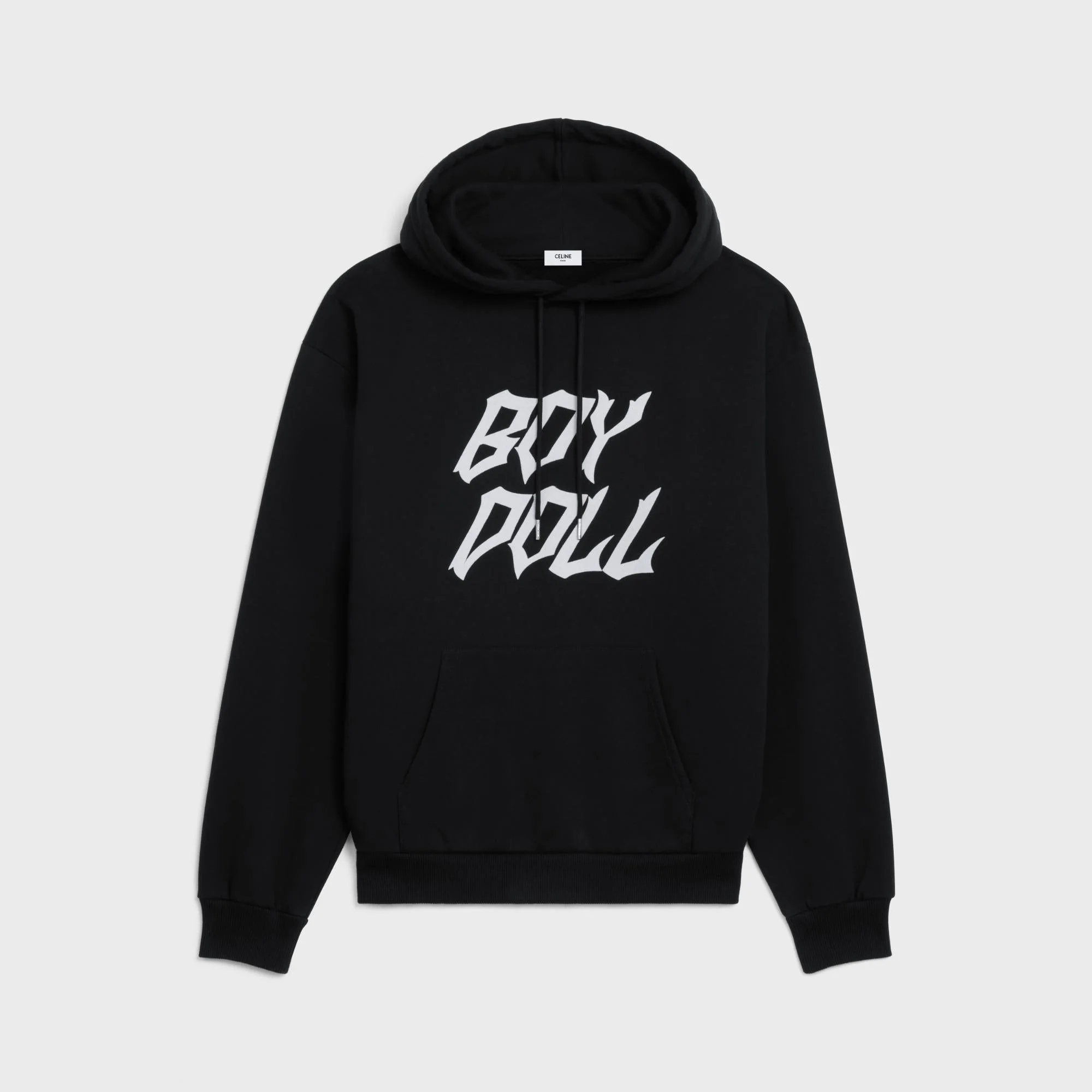 Loose Boy Doll Flock Hoodie - Black/White