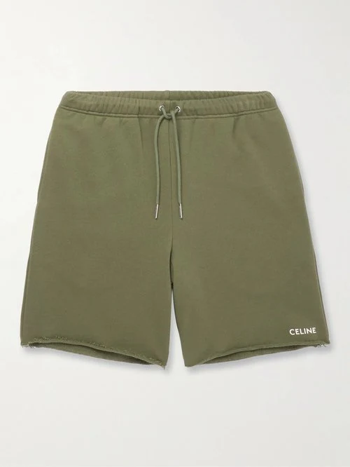 Celine Embroidered Shorts - Khaki/Off White