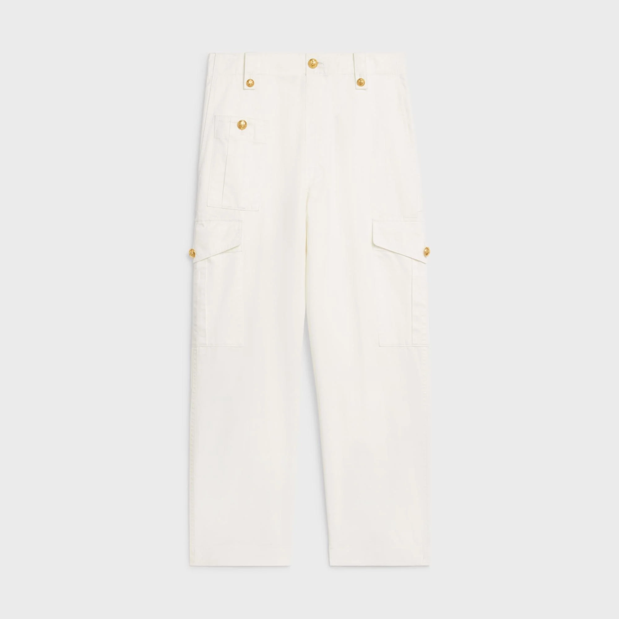 Multi-Pocket Cargo Pants - White