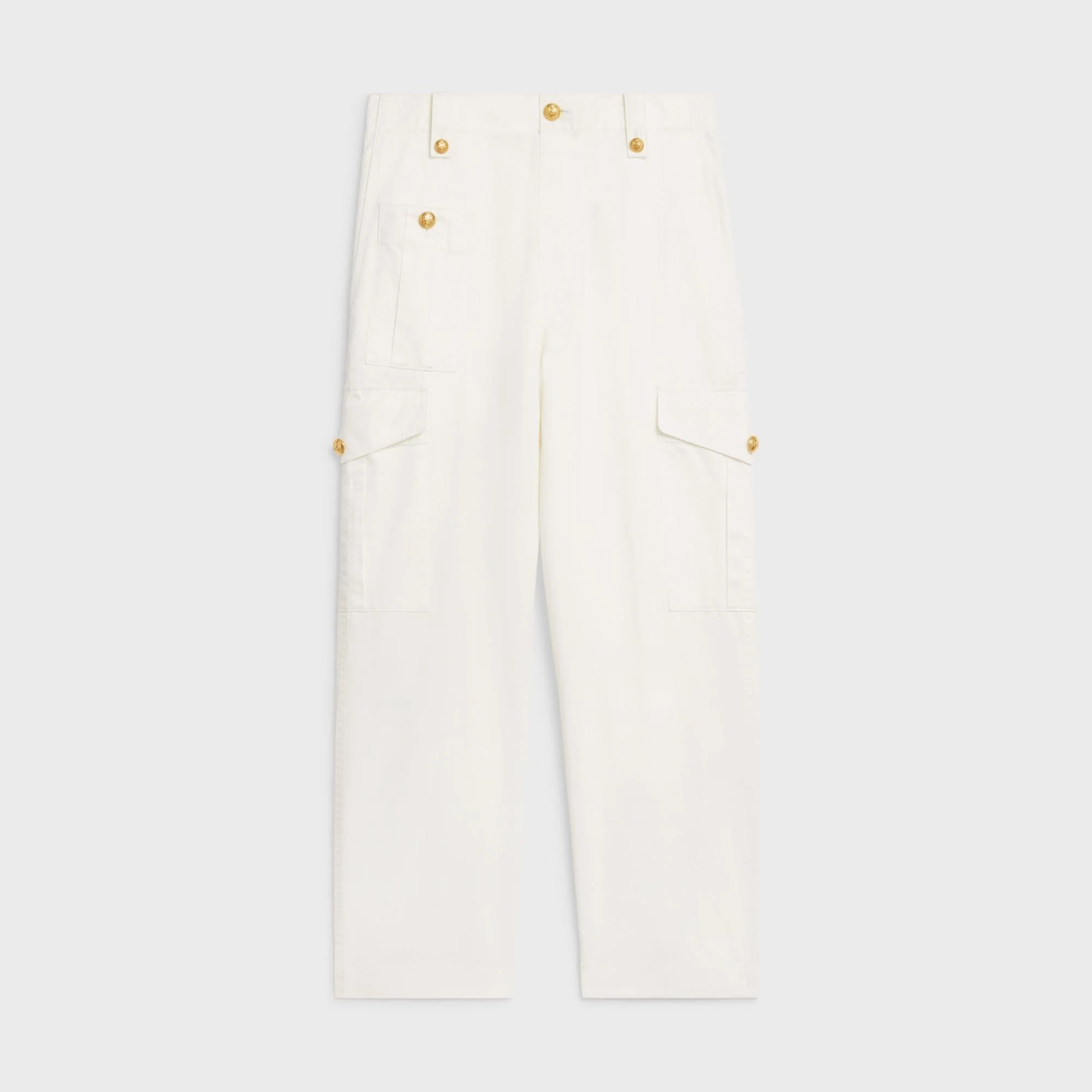 Multi-Pocket Cargo Pants - White