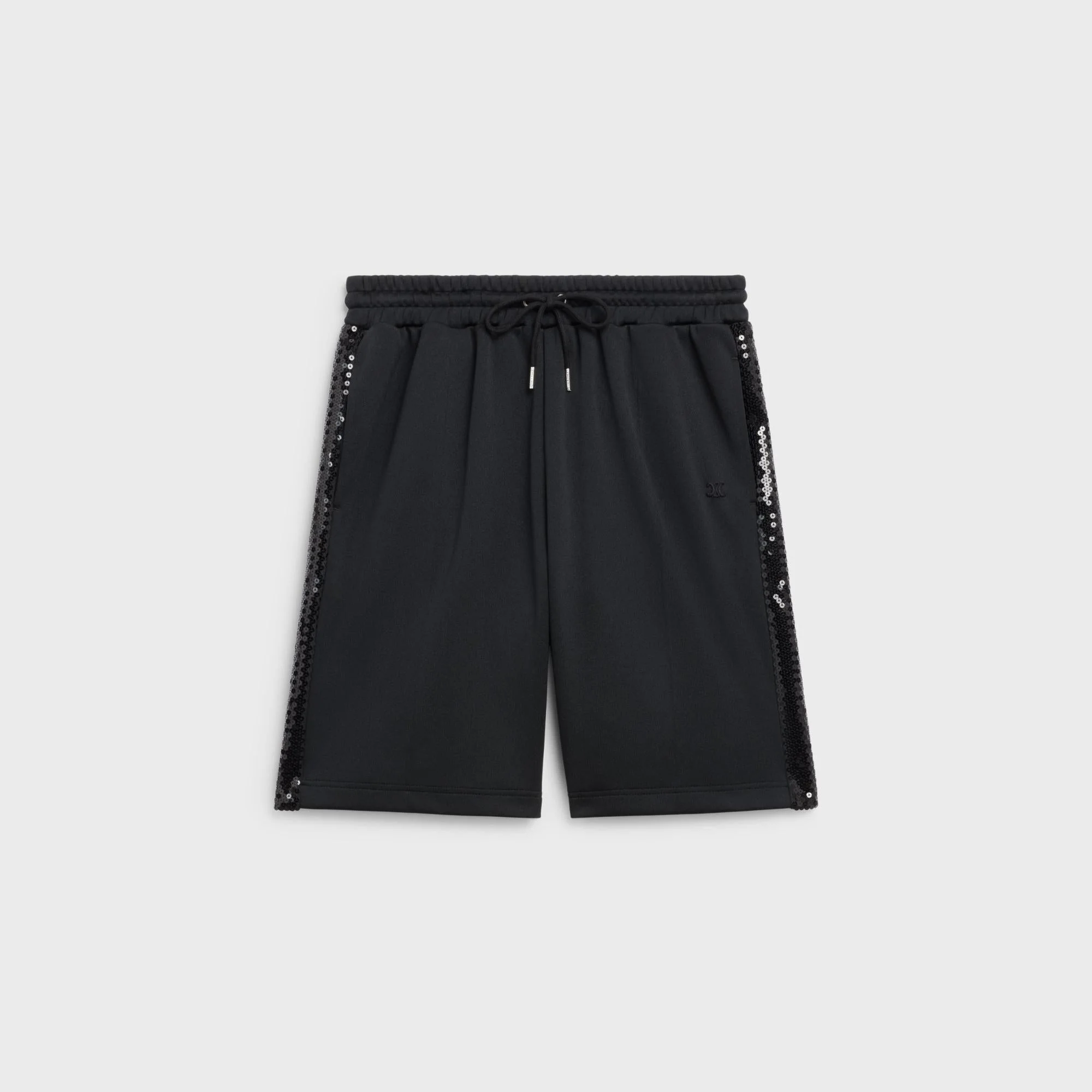 Straight Bermuda With Embroidered Bands - Black - Image 6