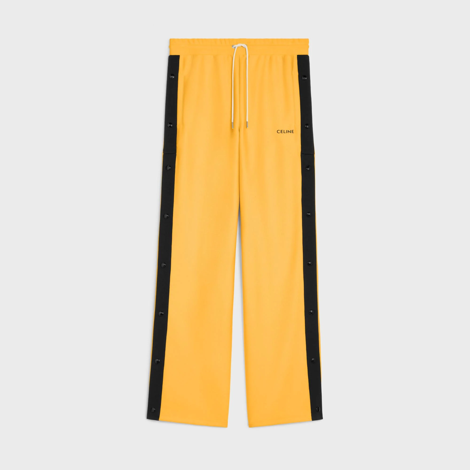 Celine Wide Leg Snap Joggers - Golden Yellow/Black - Image 2