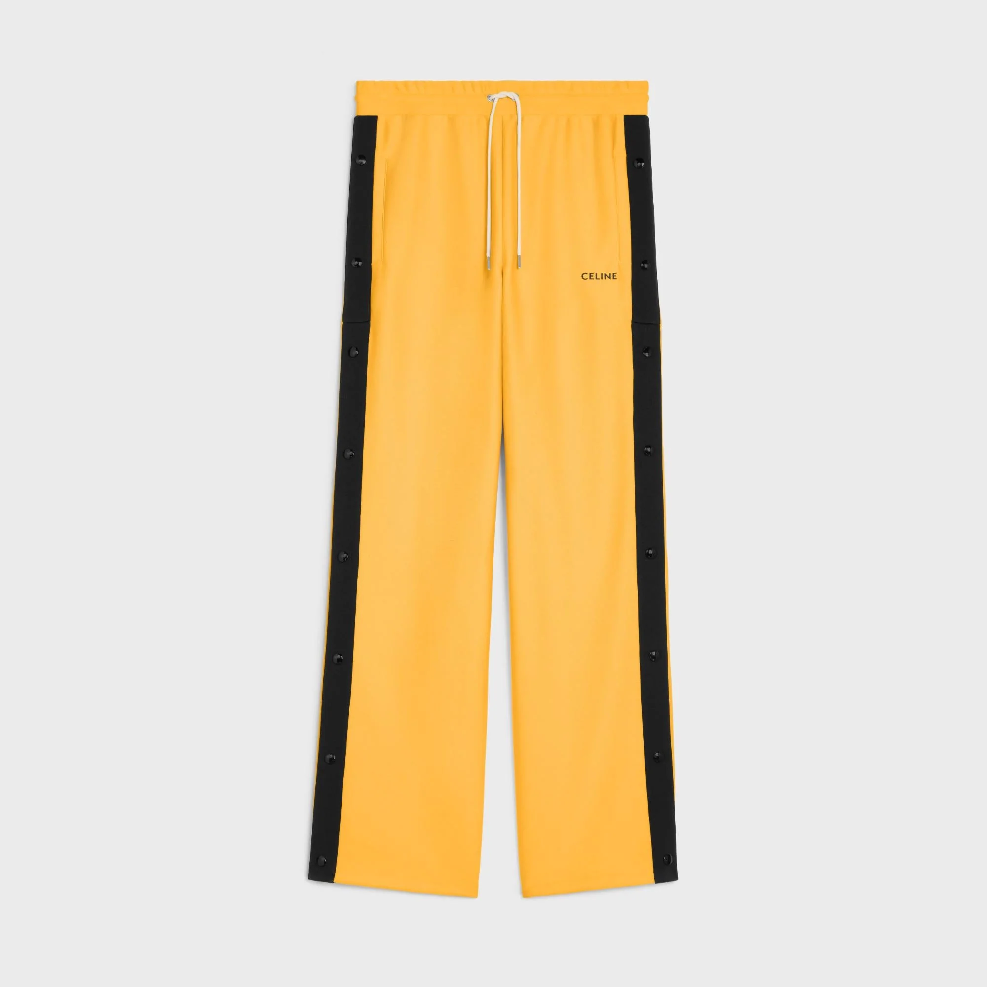 Celine Wide Leg Snap Joggers - Golden Yellow/Black - Image 7