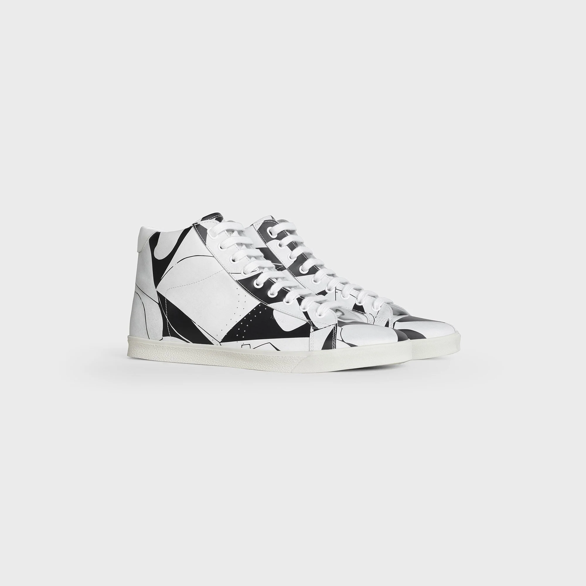 Mid Lace Up Sneaker (Perforate - Black/White - Image 2