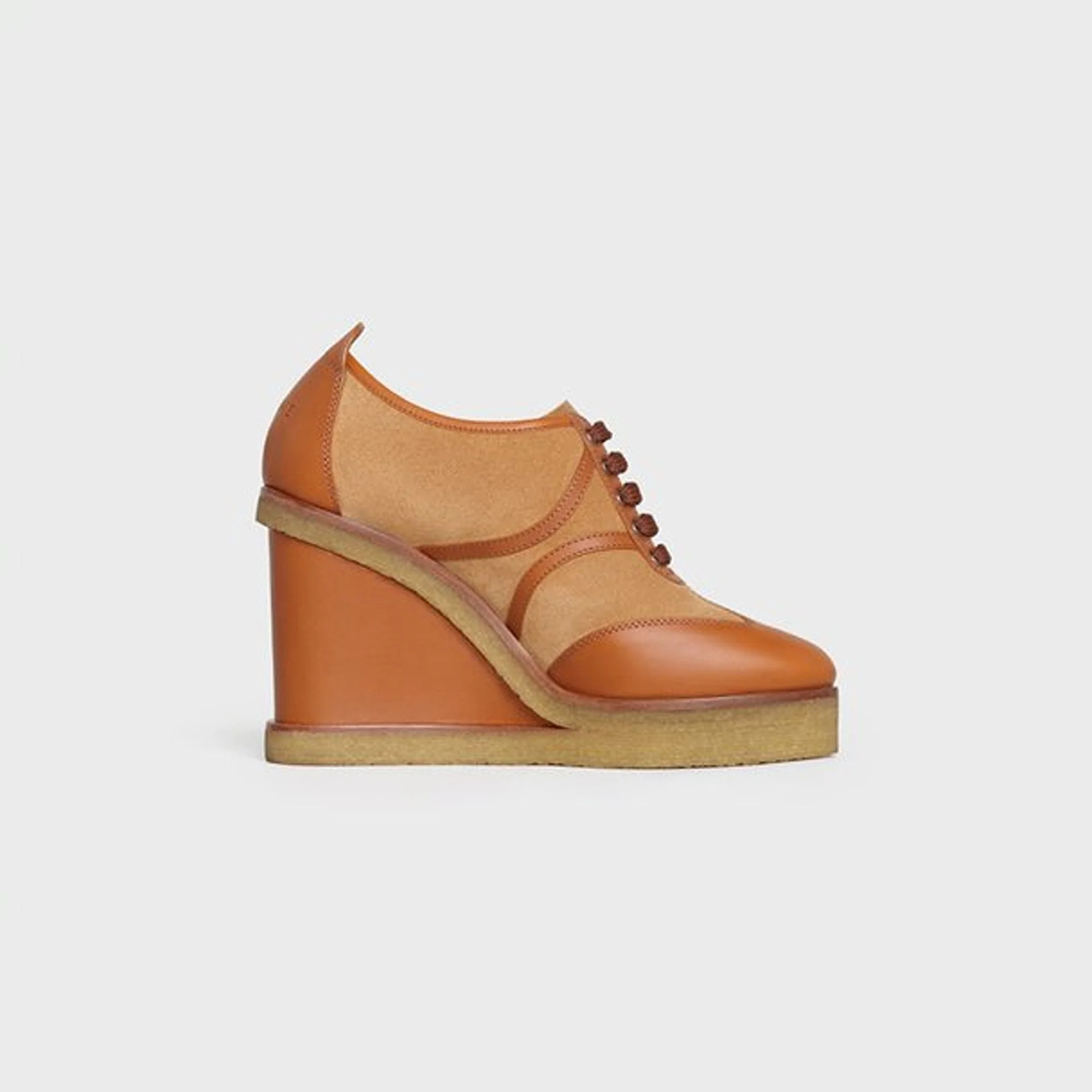 Wedge Lace Up 80 - Tan/Earth - Image 2