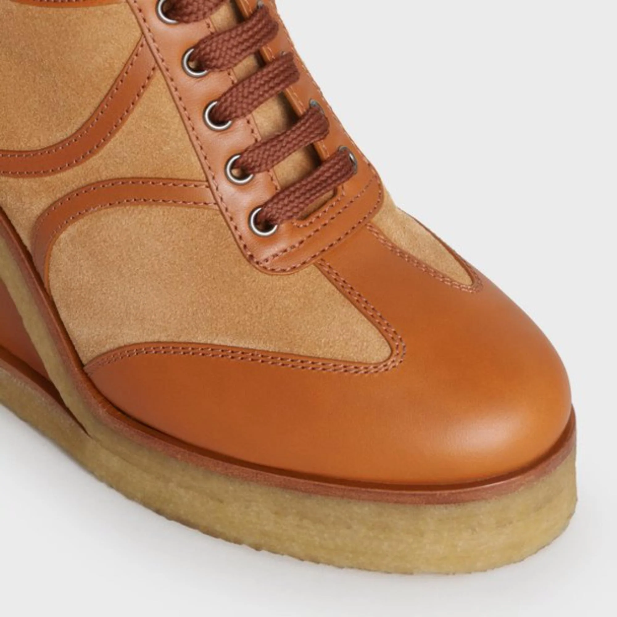 Wedge Lace Up 80 - Tan/Earth - Image 8