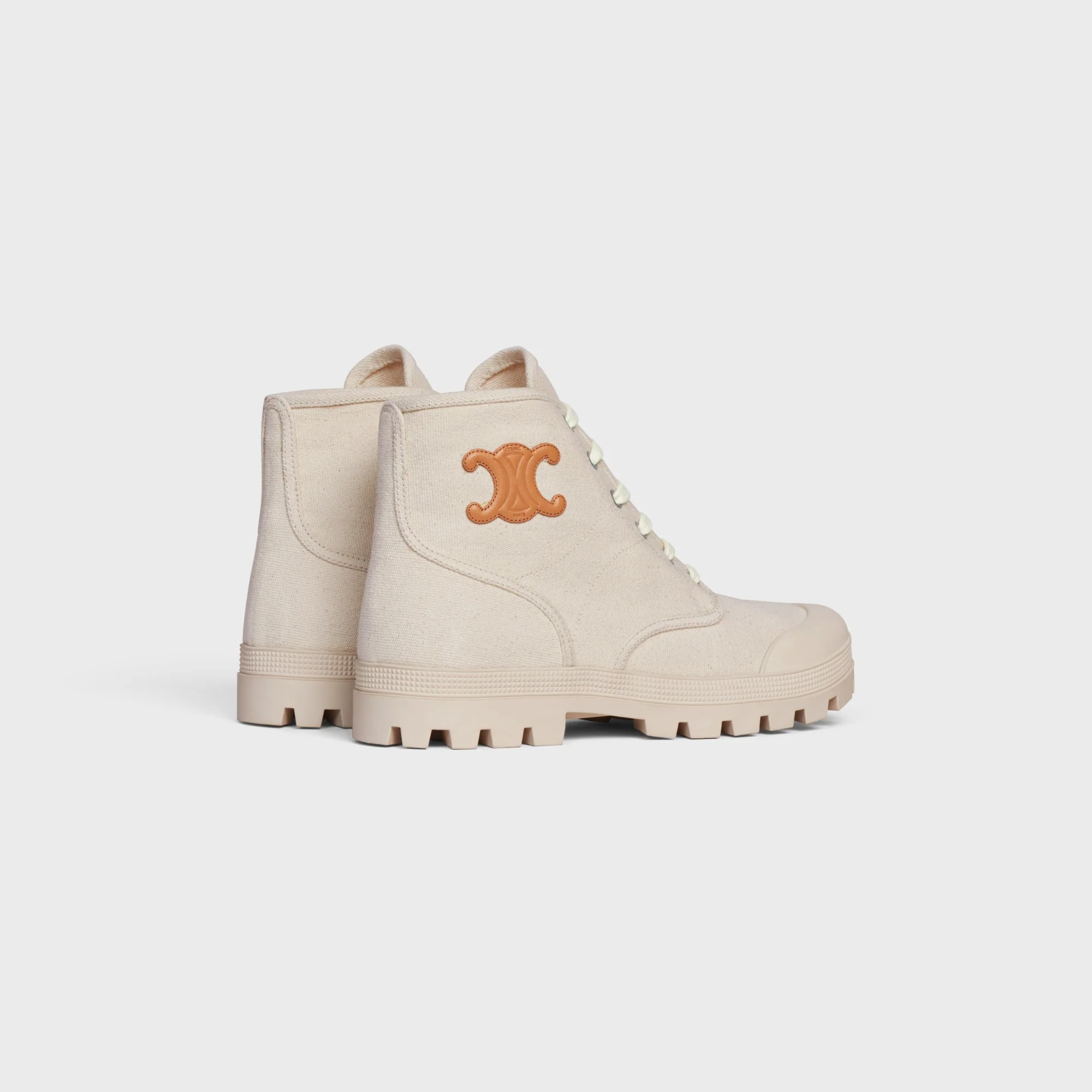 Lace Up Boot 20 - Off White/Deep Red - Image 5