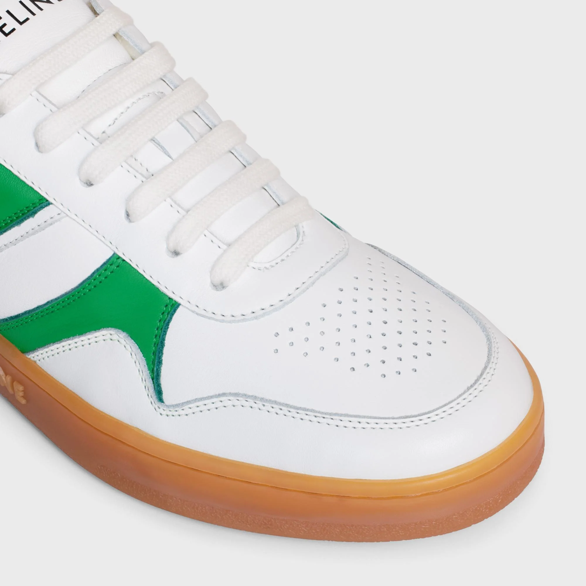 Low Wave Lace-Up Sneaker - Optic White/Flash Green/Beige - Image 4