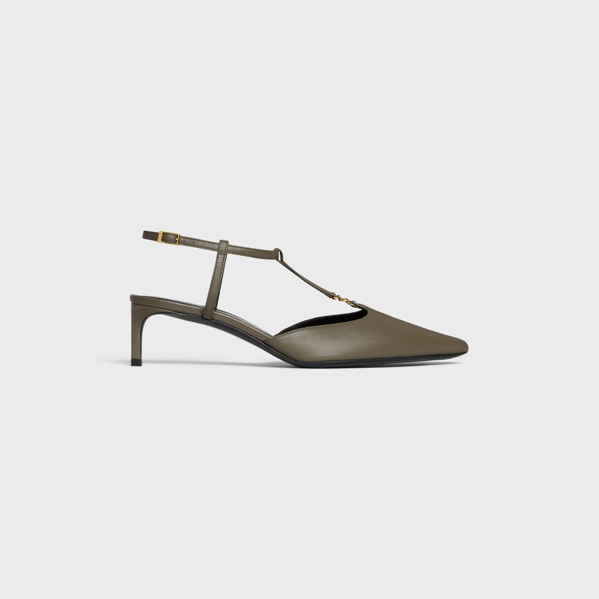 Triomphe T-Bar Strap Pump 50 - Dark Olive