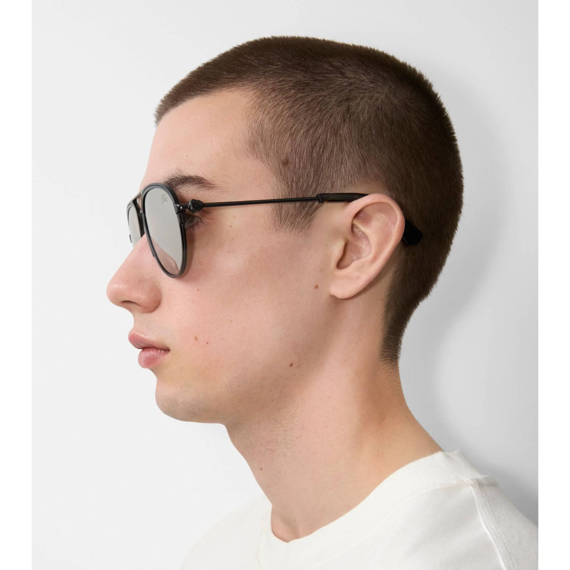 Shield Aviator Sunglasses - Black - Image 4
