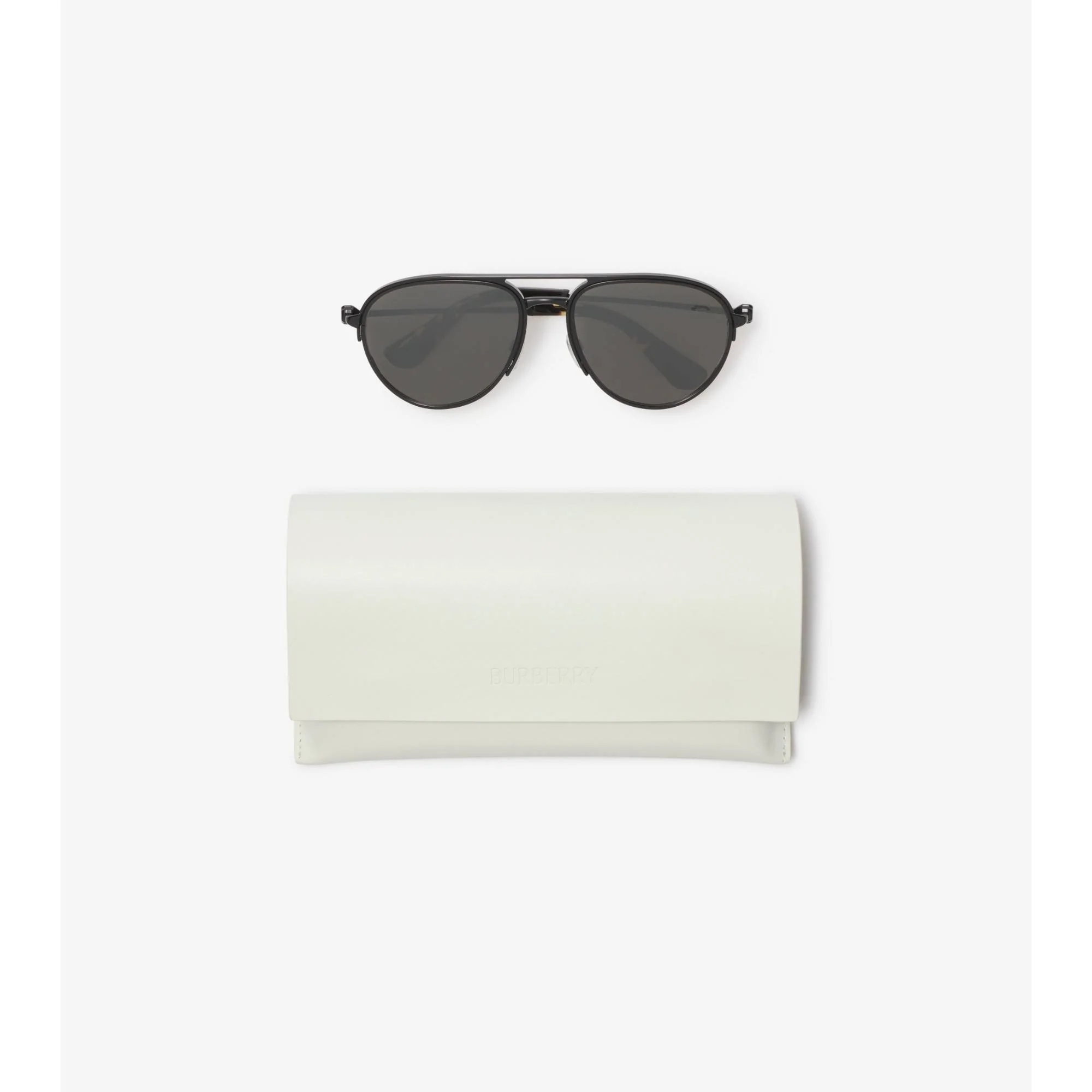 Shield Aviator Sunglasses - Black - Image 7