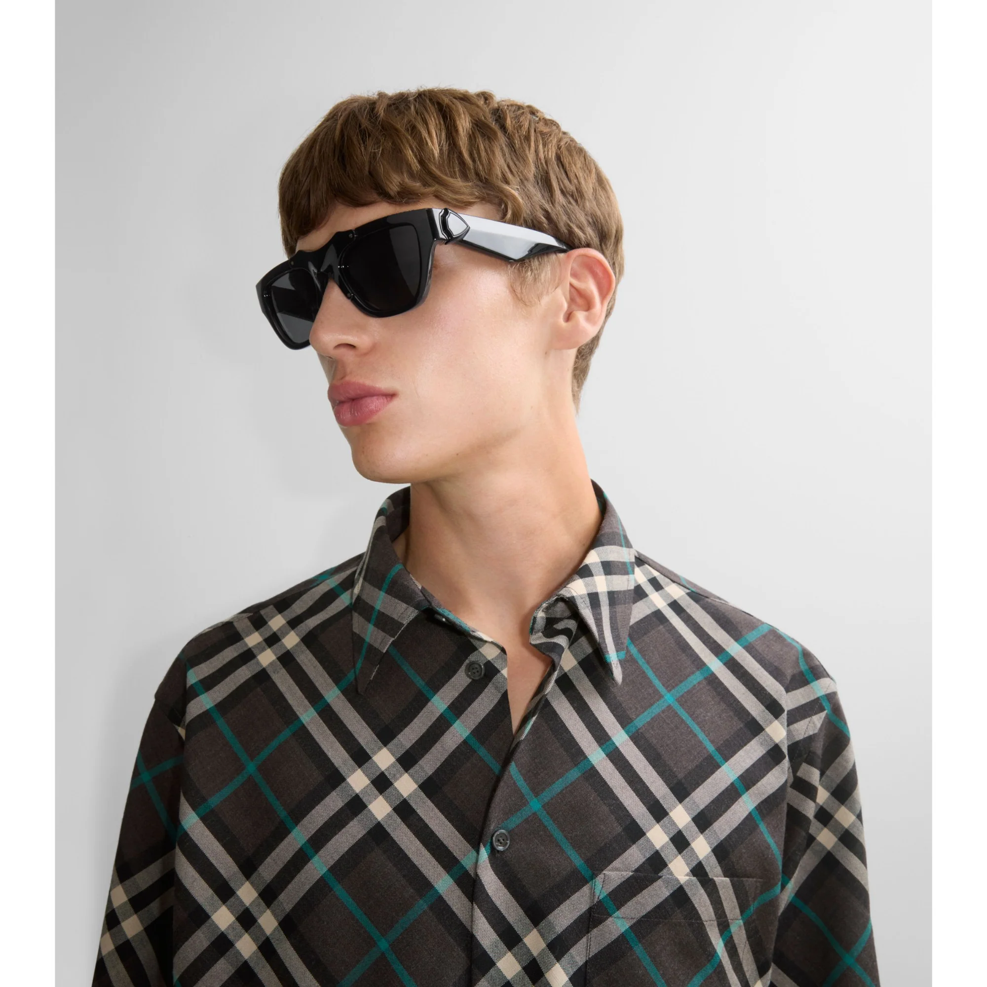 Shield Moulded Sunglasses - Grey - Image 3