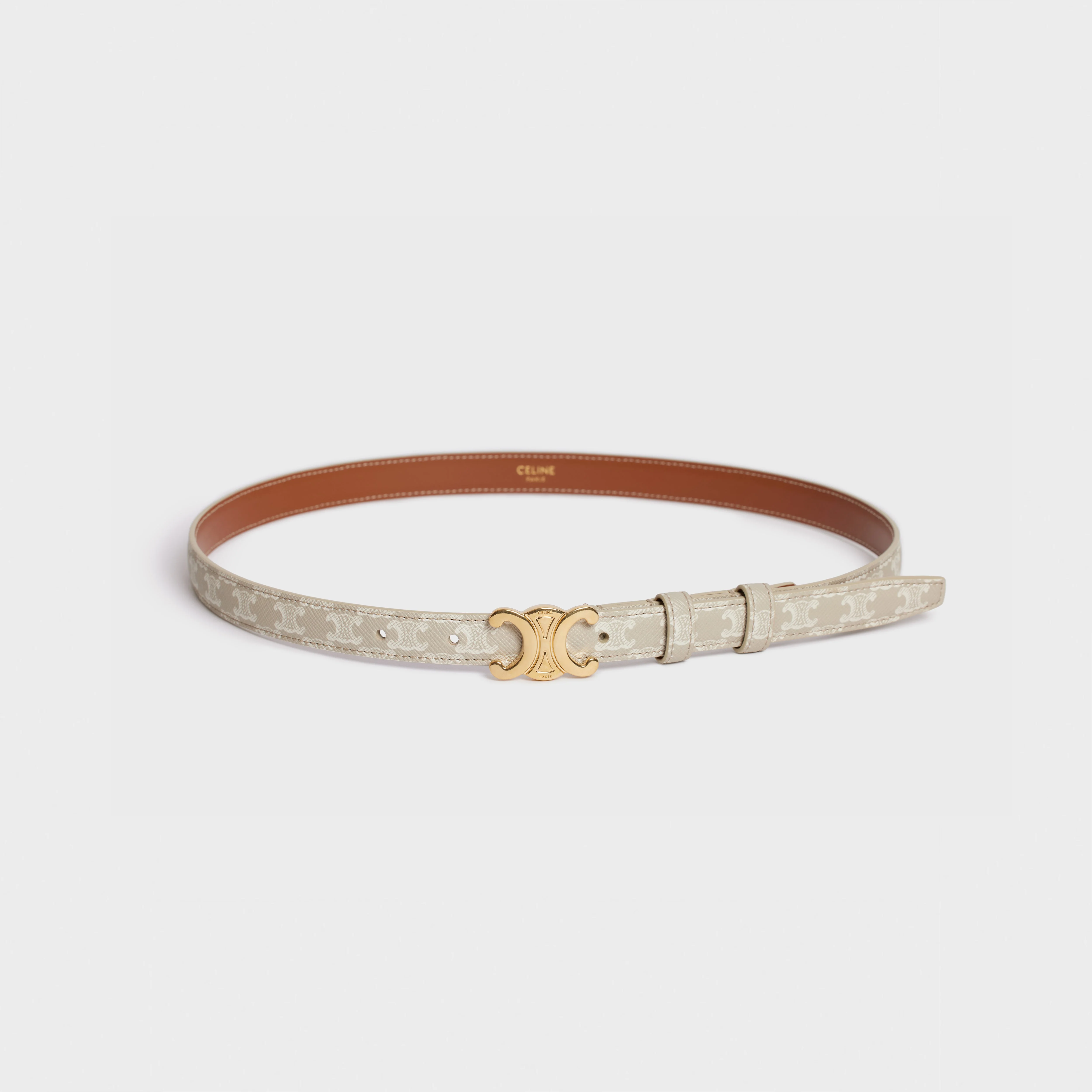 Triomphe Belt Small 18Mm - Grey Beige