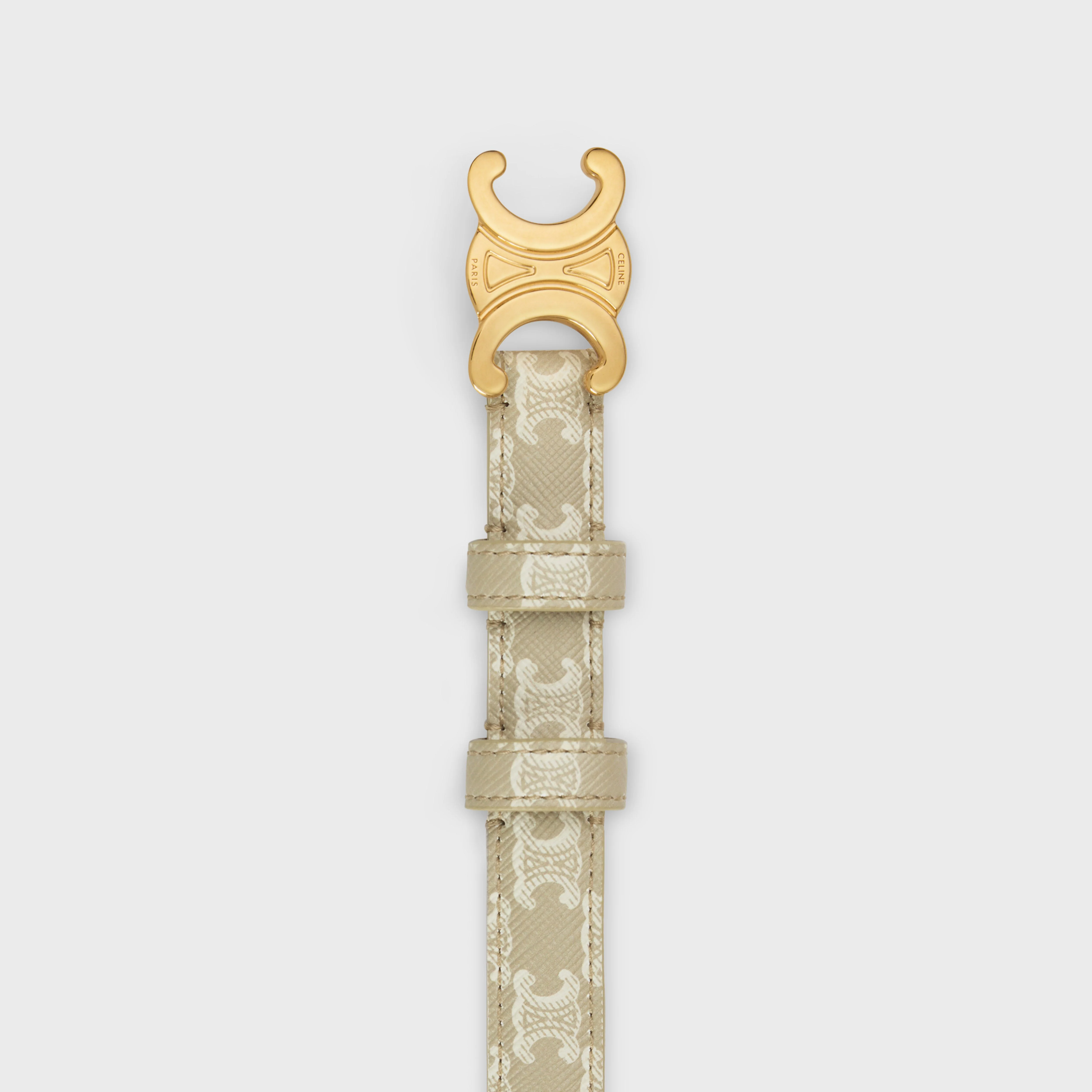 Triomphe Belt Small 18Mm - Grey Beige - Image 3