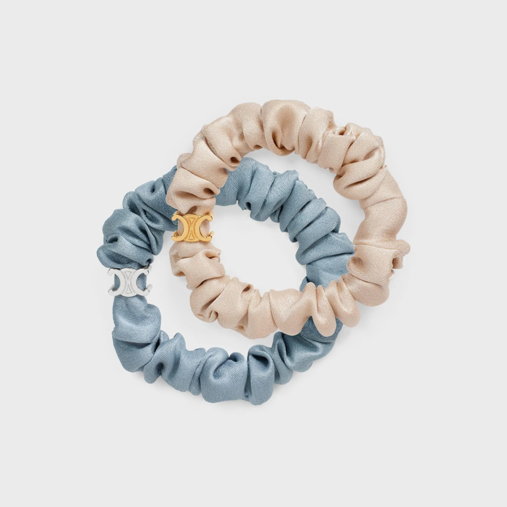 Small Scrunchies Set - Champagne/Blue