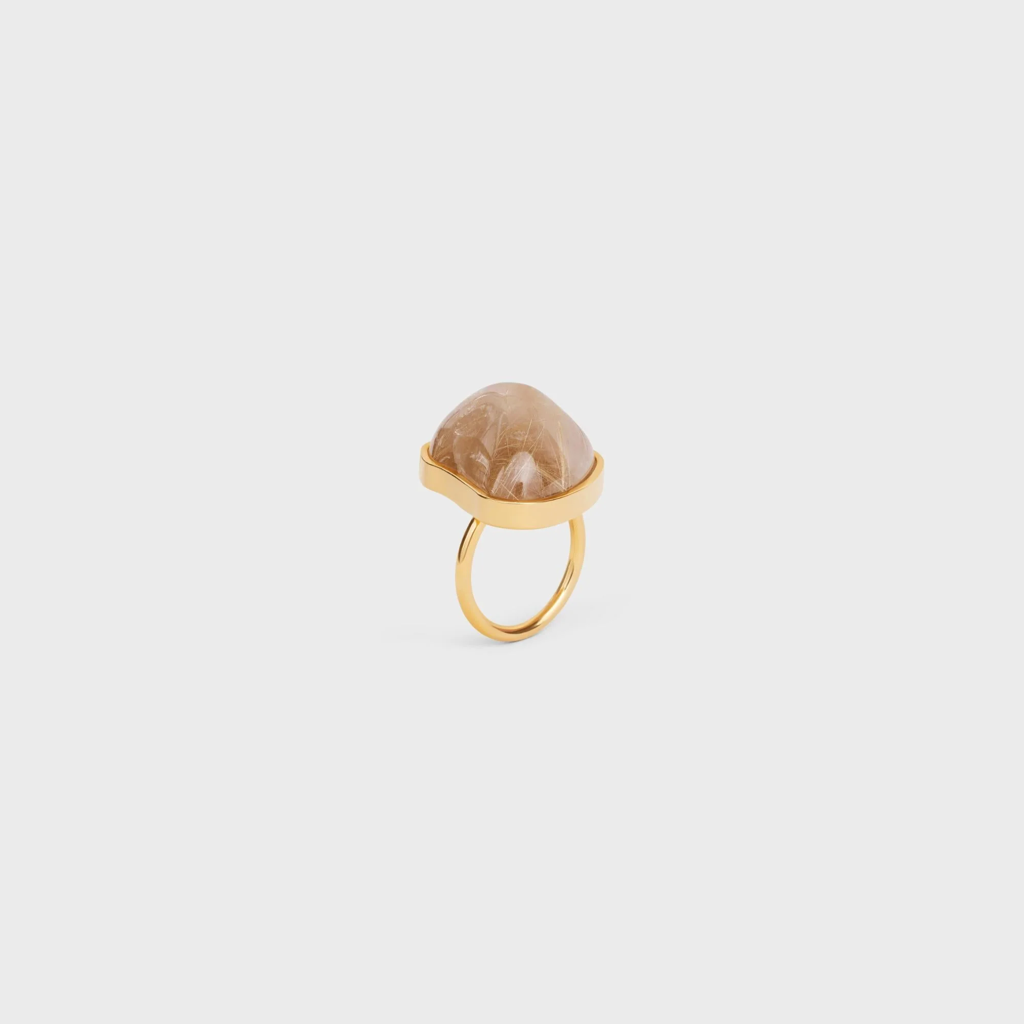 Celine Folk Quartz Ring - Gold/Quartz Rutile - Image 2