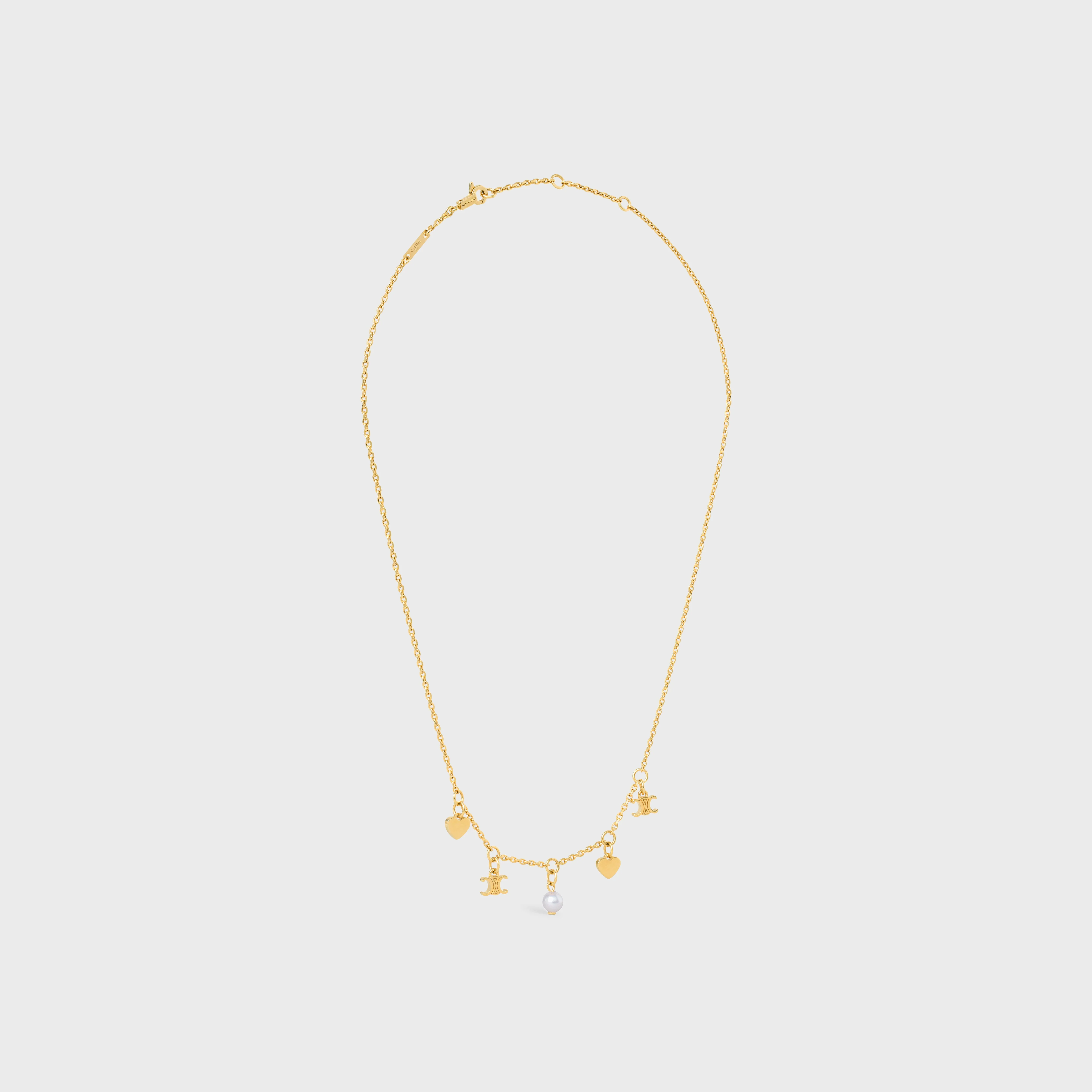 Heart Celine Charms Necklace - Gold/Ivory - Image 2