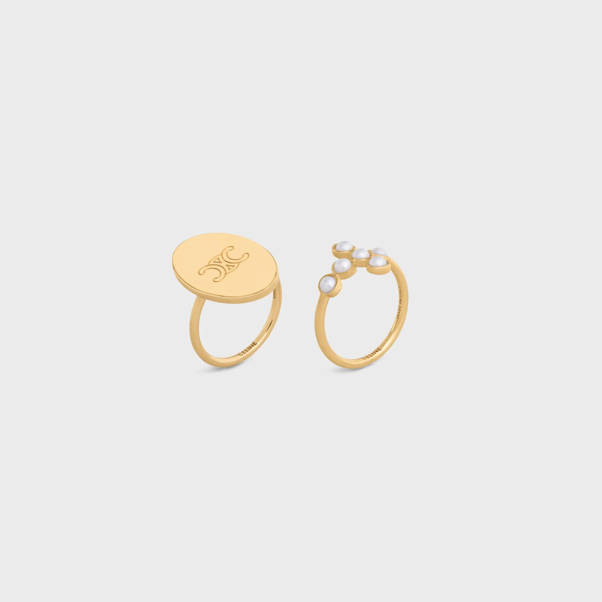 Triumph Folk Set Of 2 Rings - Gold/Ivory - Image 2