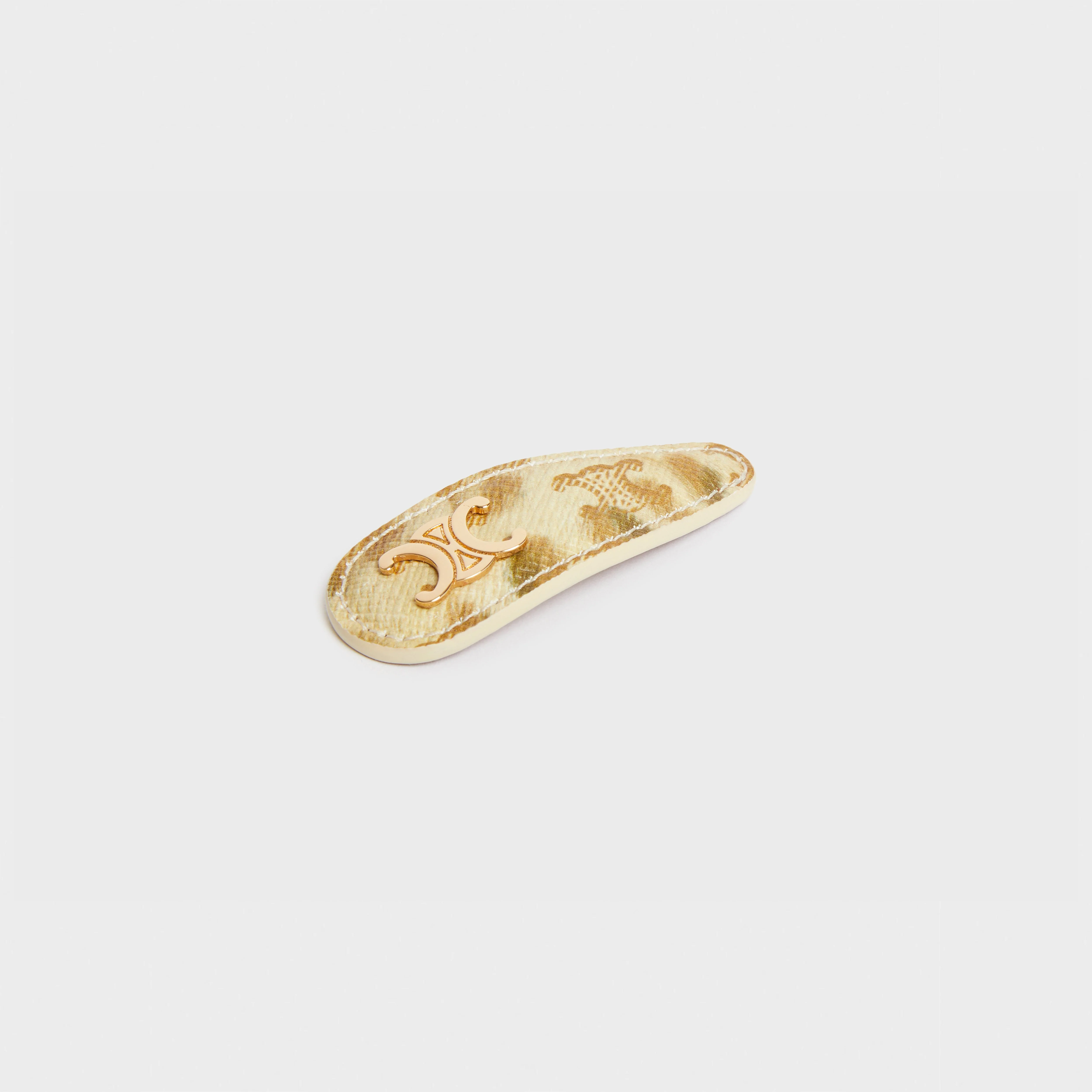 Snap Hair Clip - Beige/Gold
