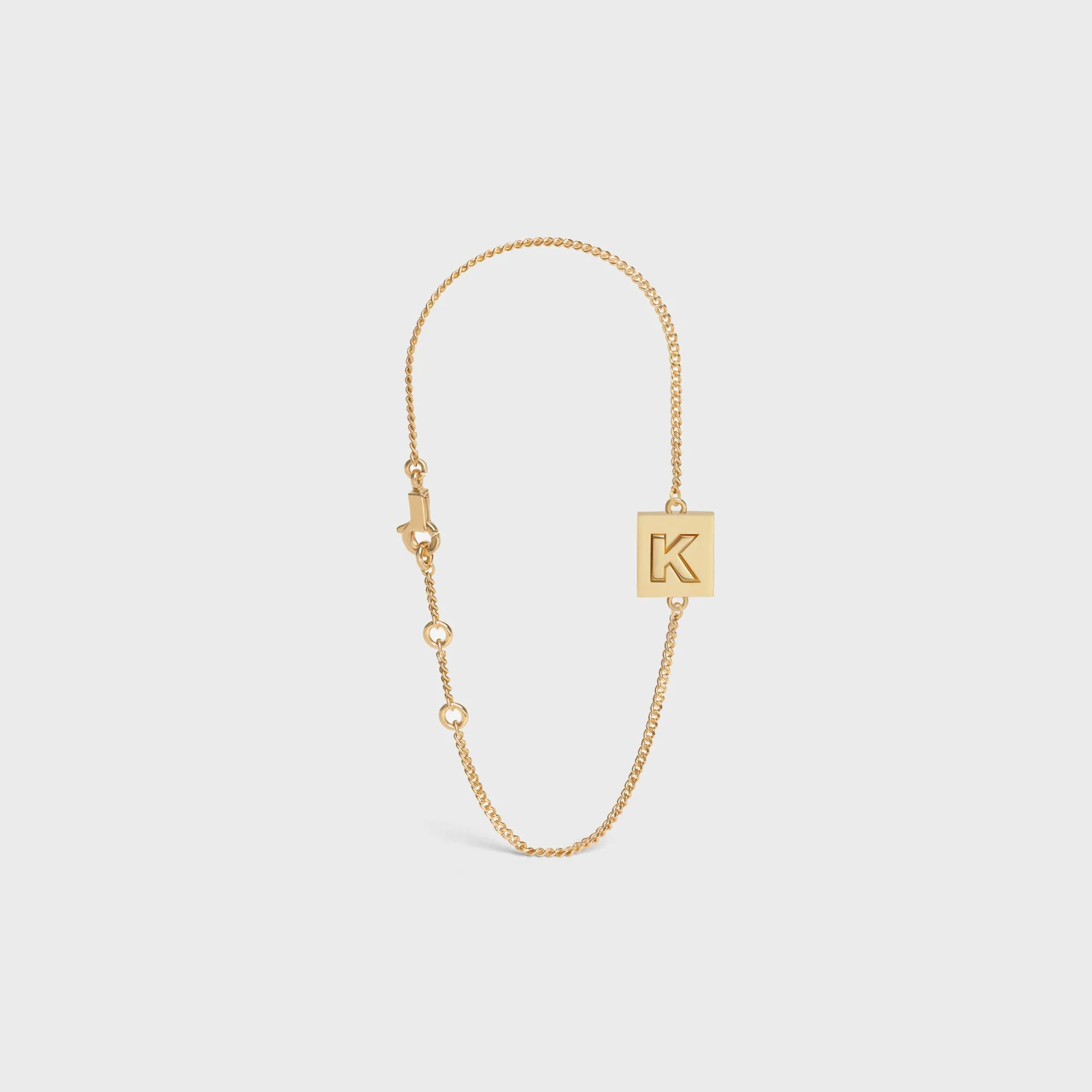 Alphabet K Bracelet - Gold
