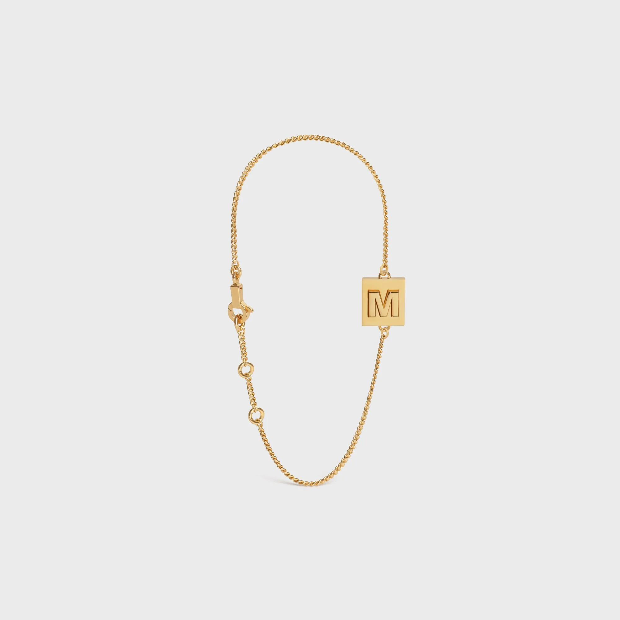 Alphabet M Bracelet - Gold