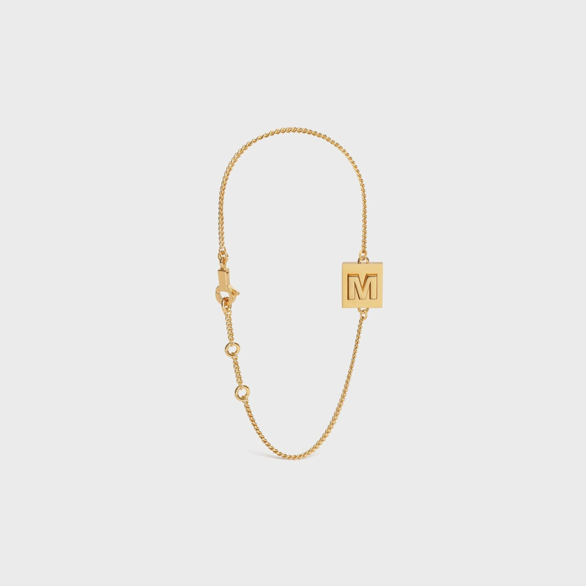 Alphabet M Bracelet - Gold