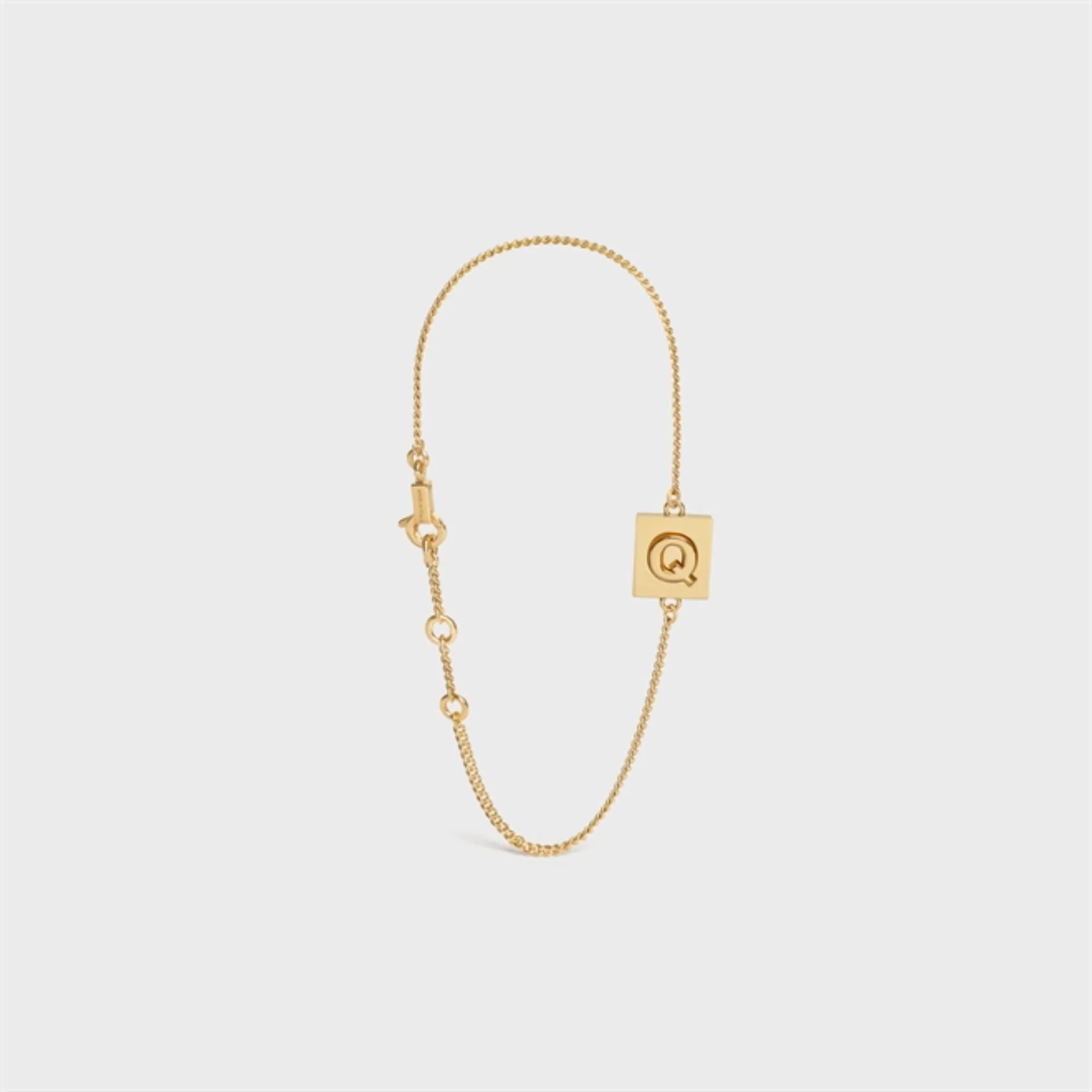 Alphabet Q Bracelet - Gold - Image 3