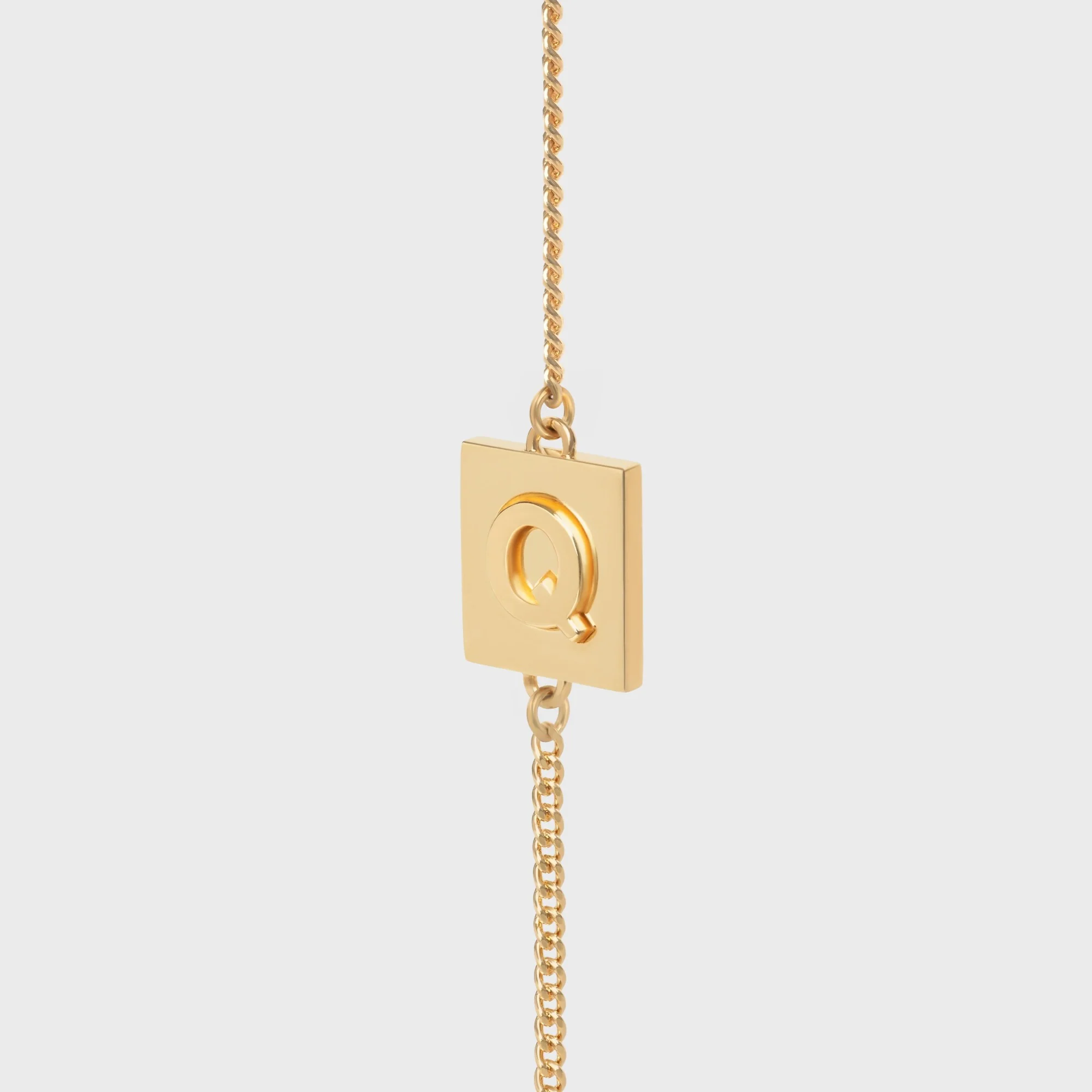 Alphabet Q Bracelet - Gold - Image 5