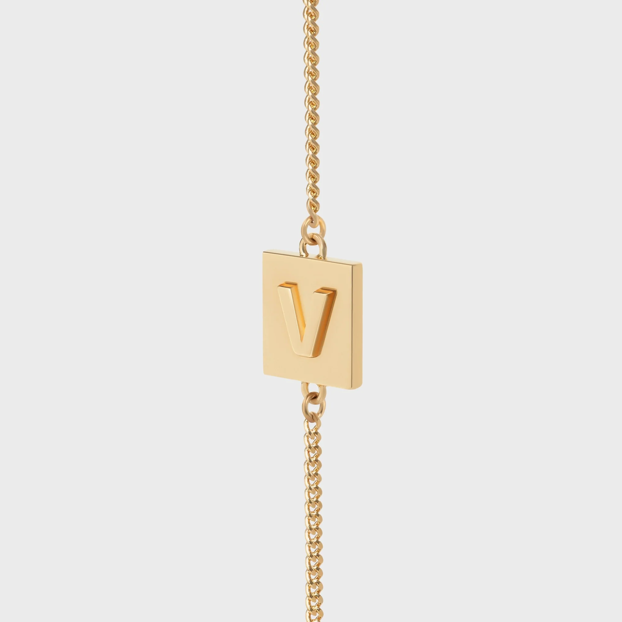 Alphabet V Bracelet - Gold - Image 5