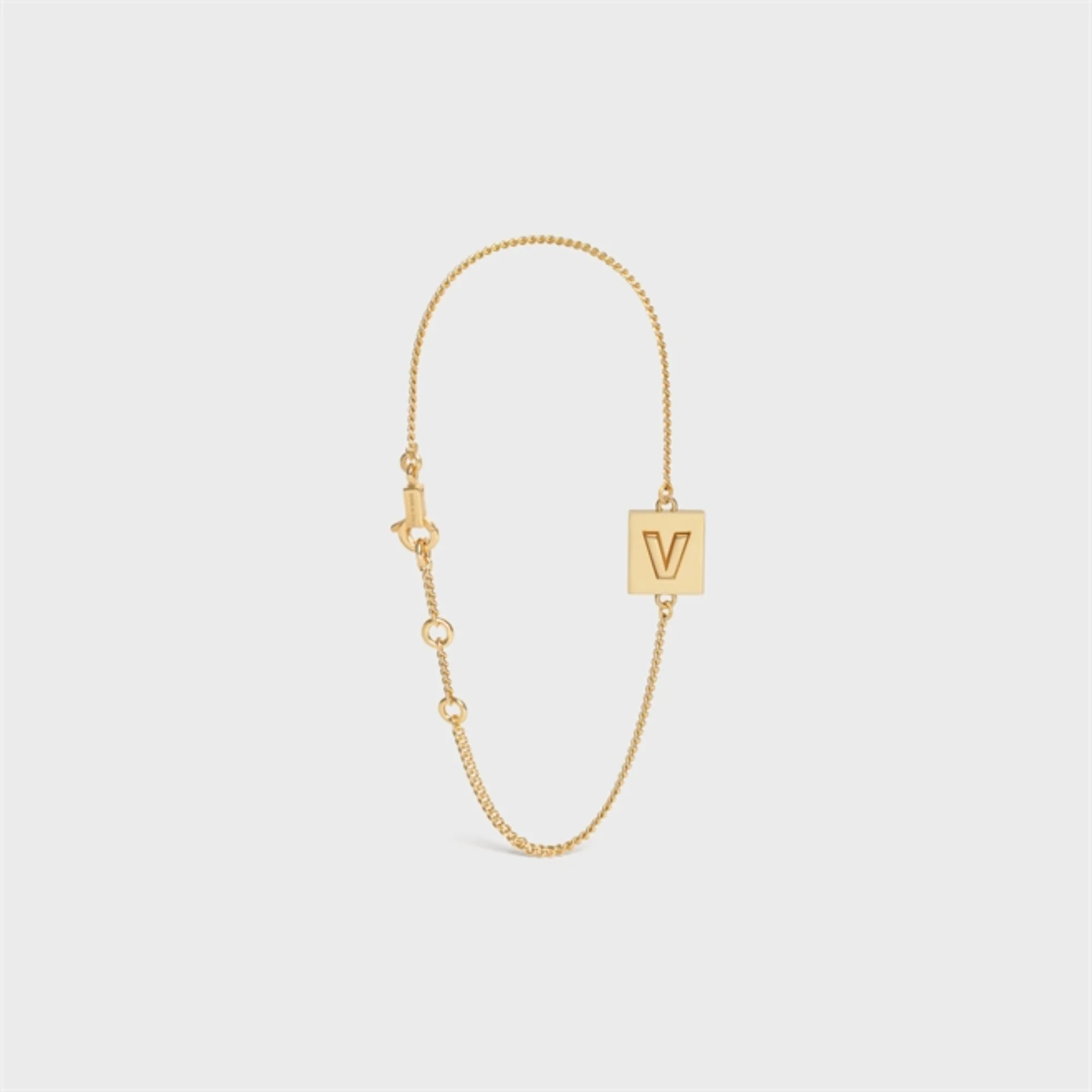 Alphabet V Bracelet - Gold - Image 6