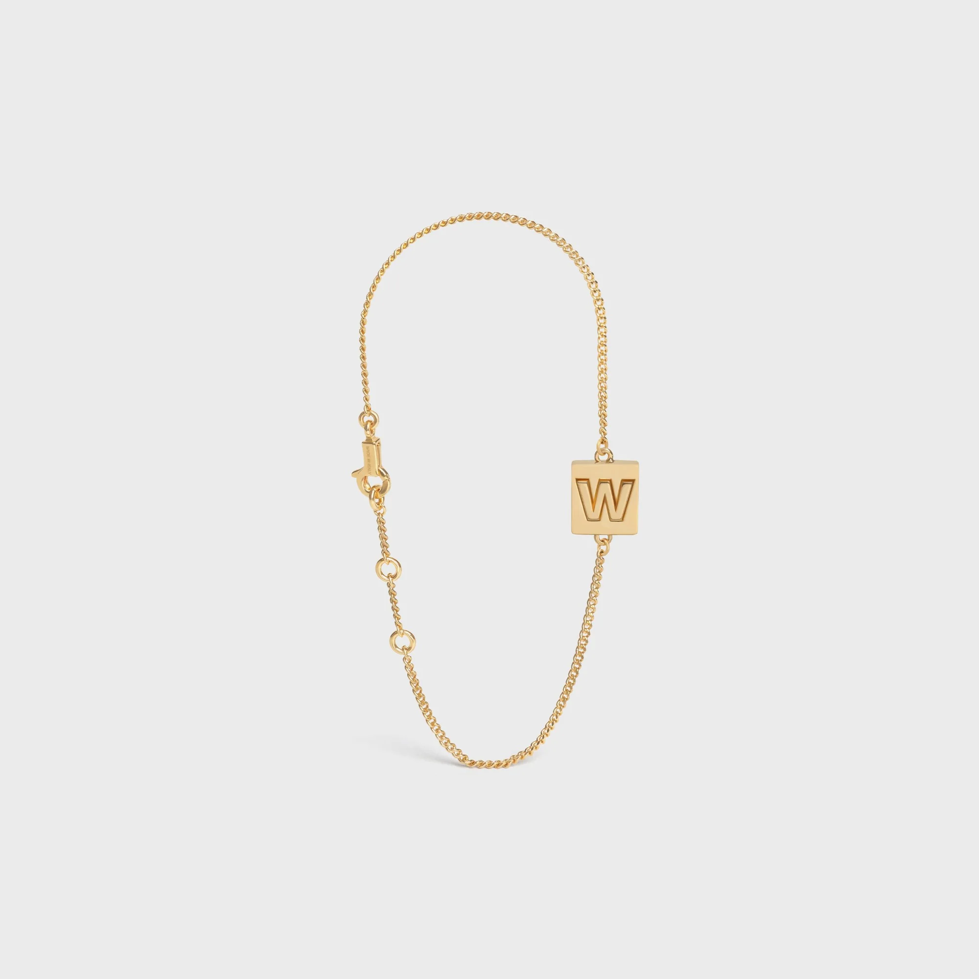 Alphabet W Bracelet - Gold - Image 5