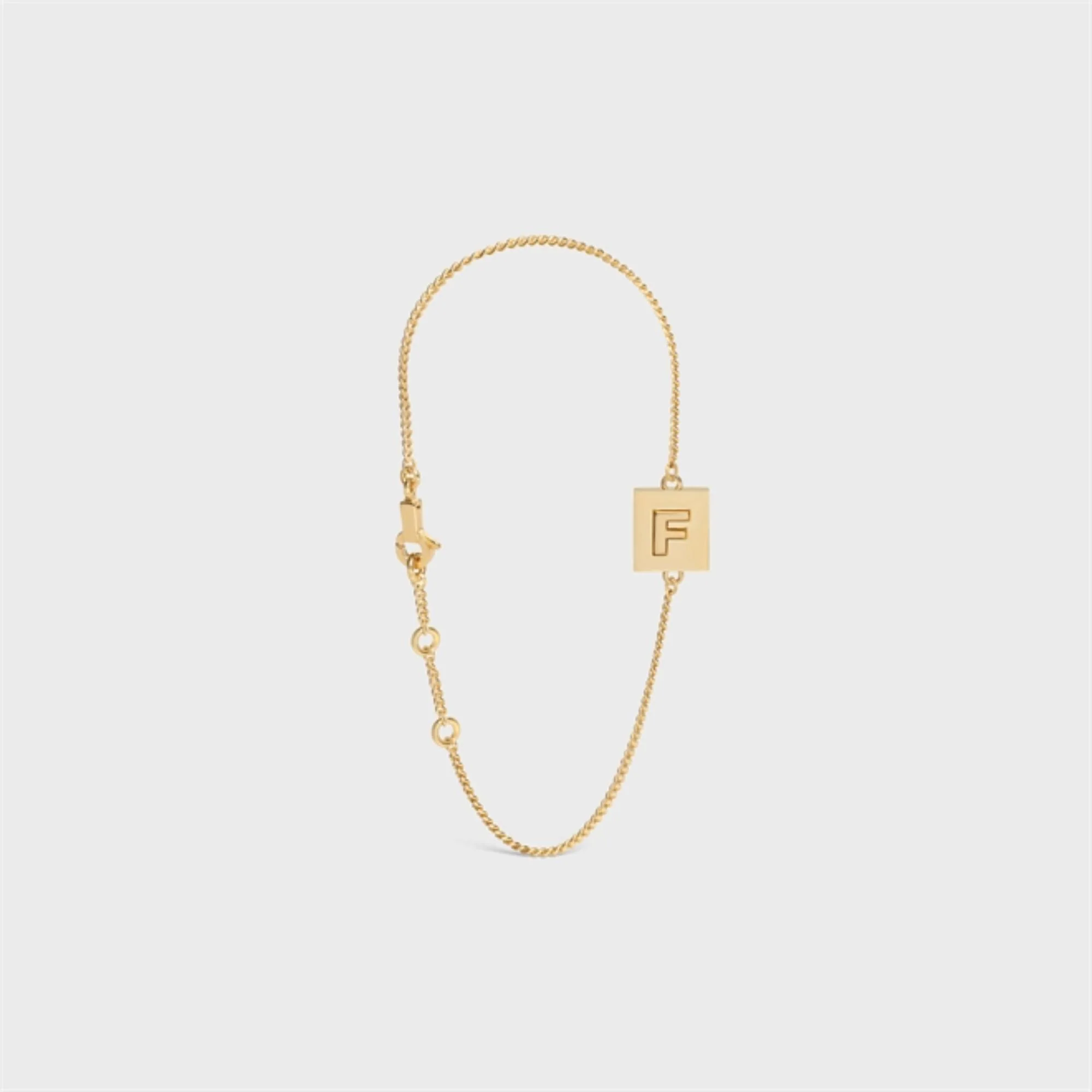 Alphabet F Bracelet - Gold - Image 2