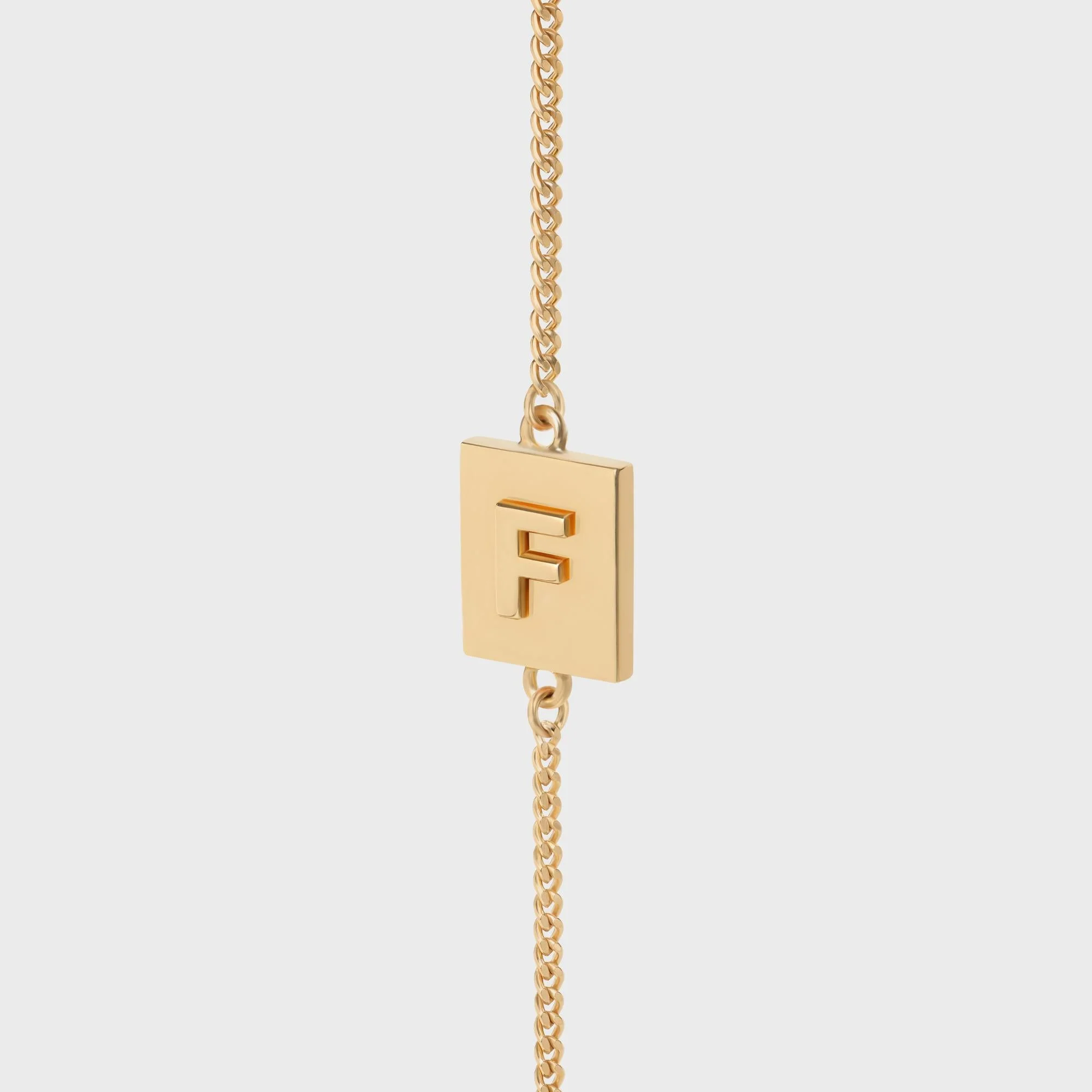 Alphabet F Bracelet - Gold - Image 4