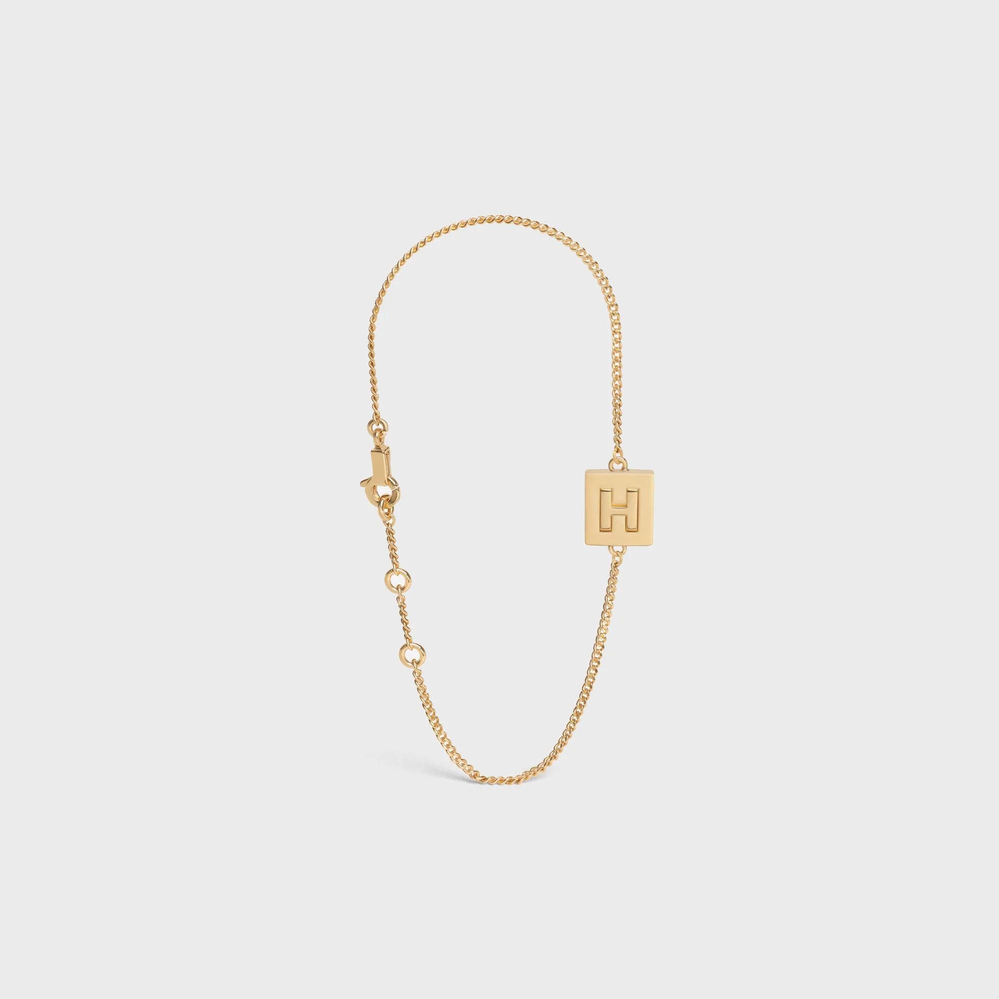 Alphabet H Bracelet - Gold