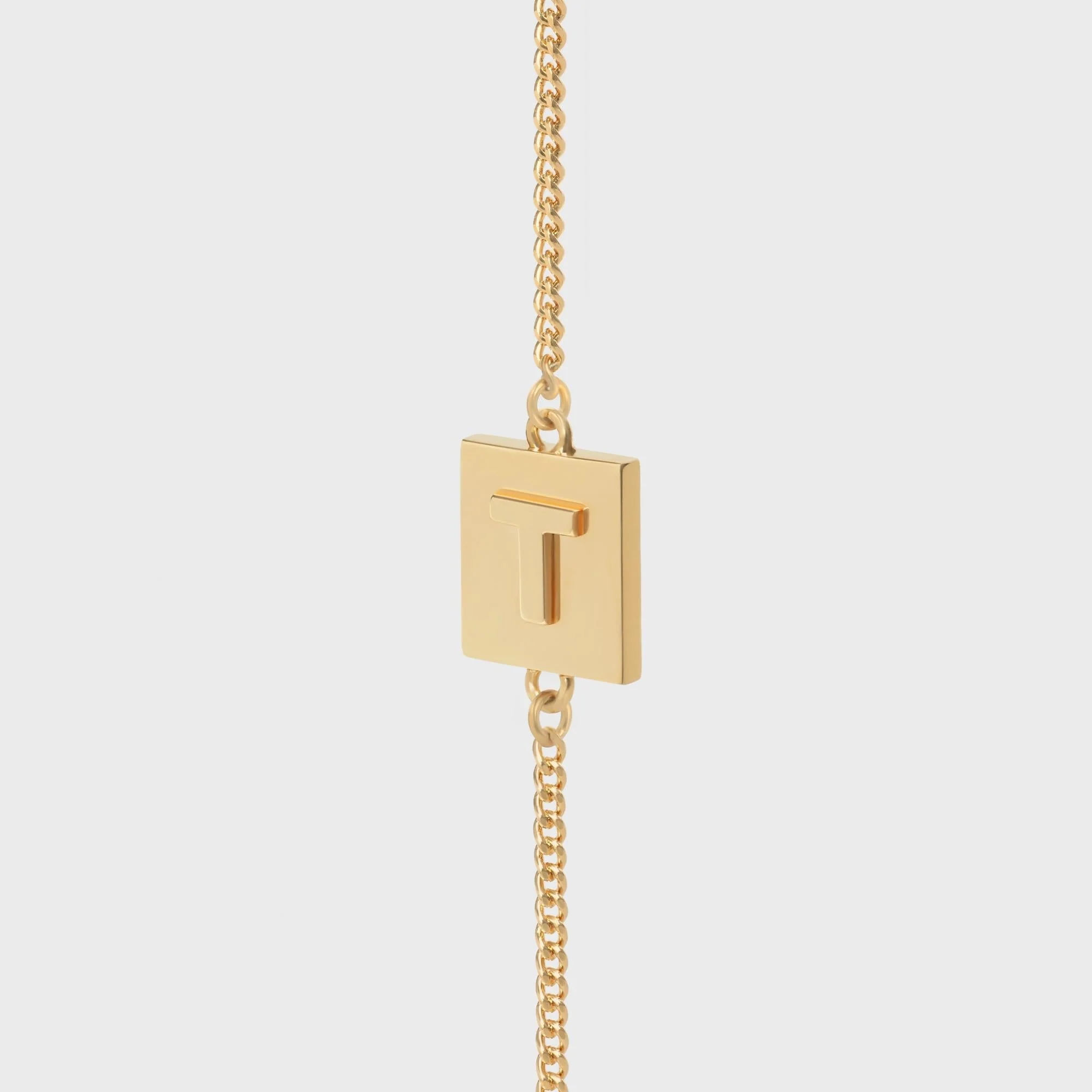 Alphabet T Bracelet - Gold - Image 4